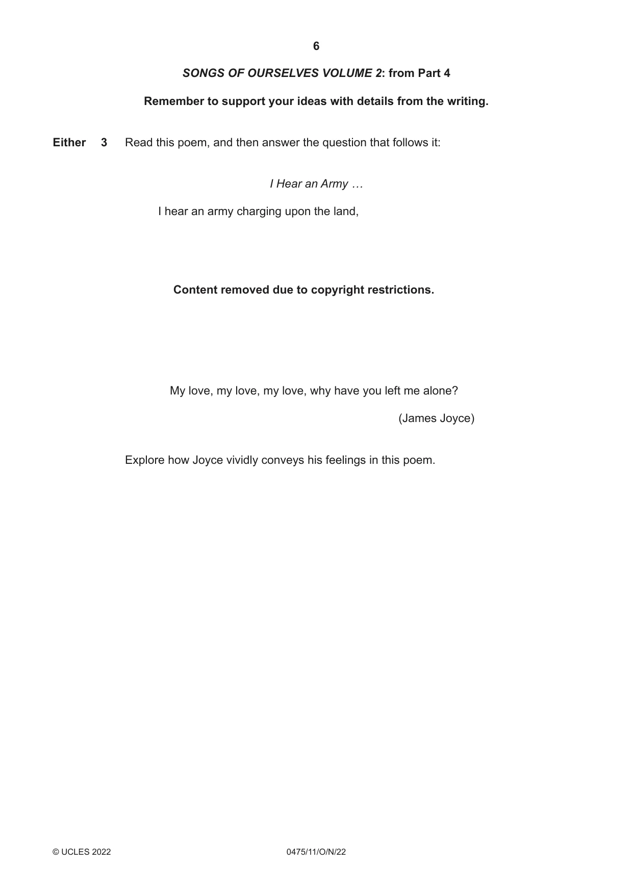 Cambridge IGCSE English - Literature in English 0475 2022 Oct/Nov Paper 1 · Variant 1 question paper, page 6 of 28