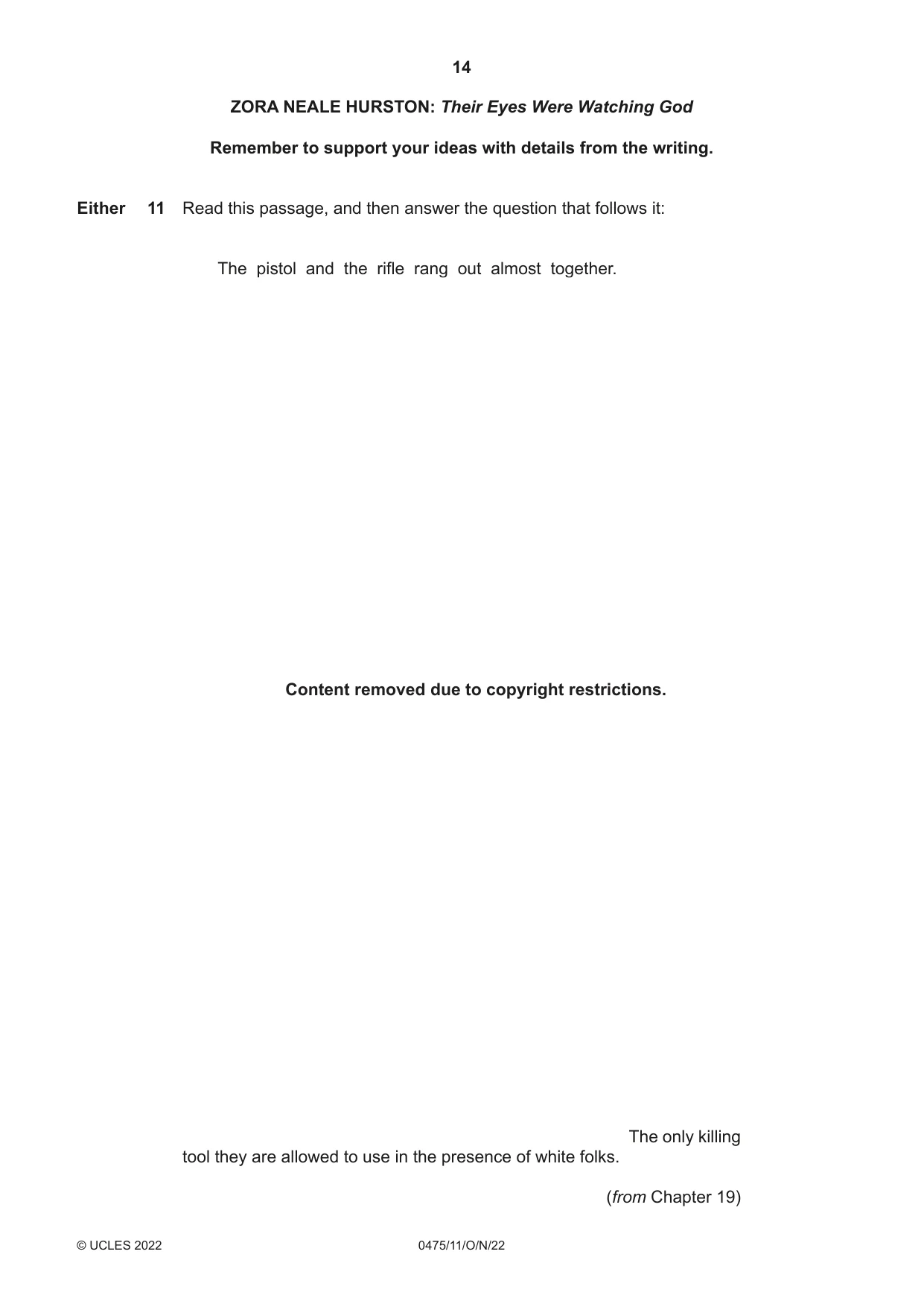 Cambridge IGCSE English - Literature in English 0475 2022 Oct/Nov Paper 1 · Variant 1 question paper, page 14 of 28