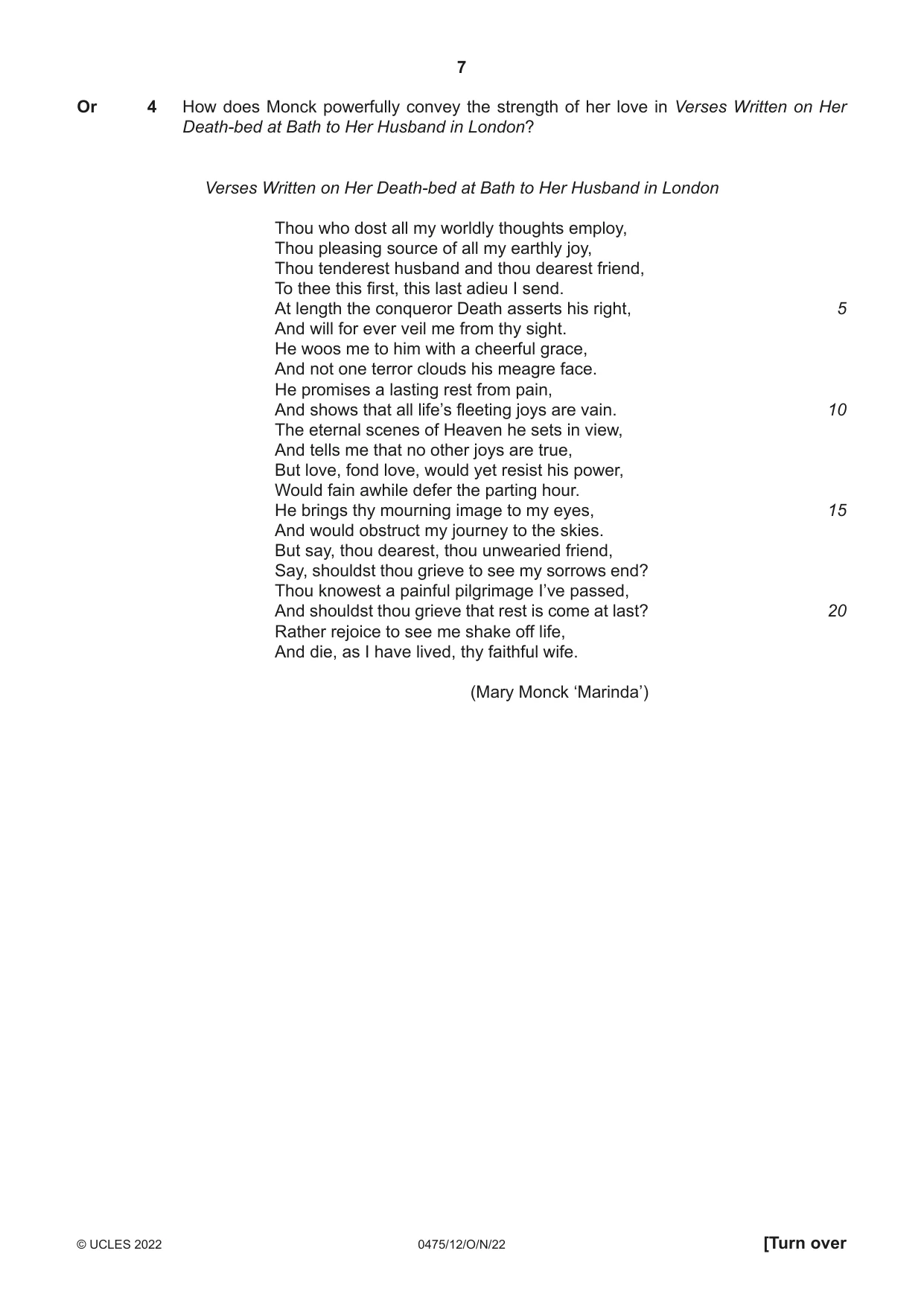 Cambridge IGCSE English - Literature in English 0475 2022 Oct/Nov Paper 1 · Variant 2 question paper, page 7 of 28