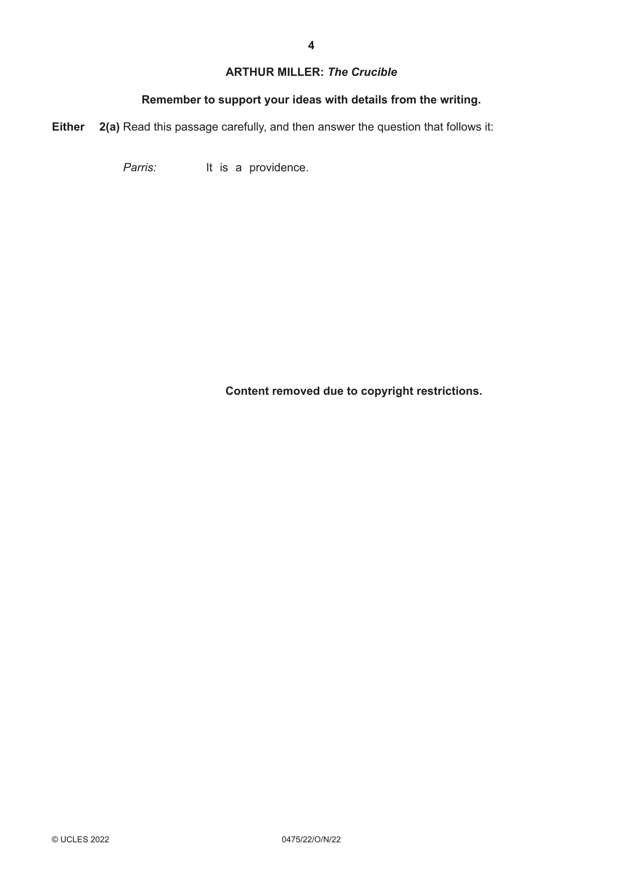 Cambridge IGCSE English - Literature in English 0475 2022 Oct/Nov Paper 2 · Variant 2 question paper, page 4 of 12
