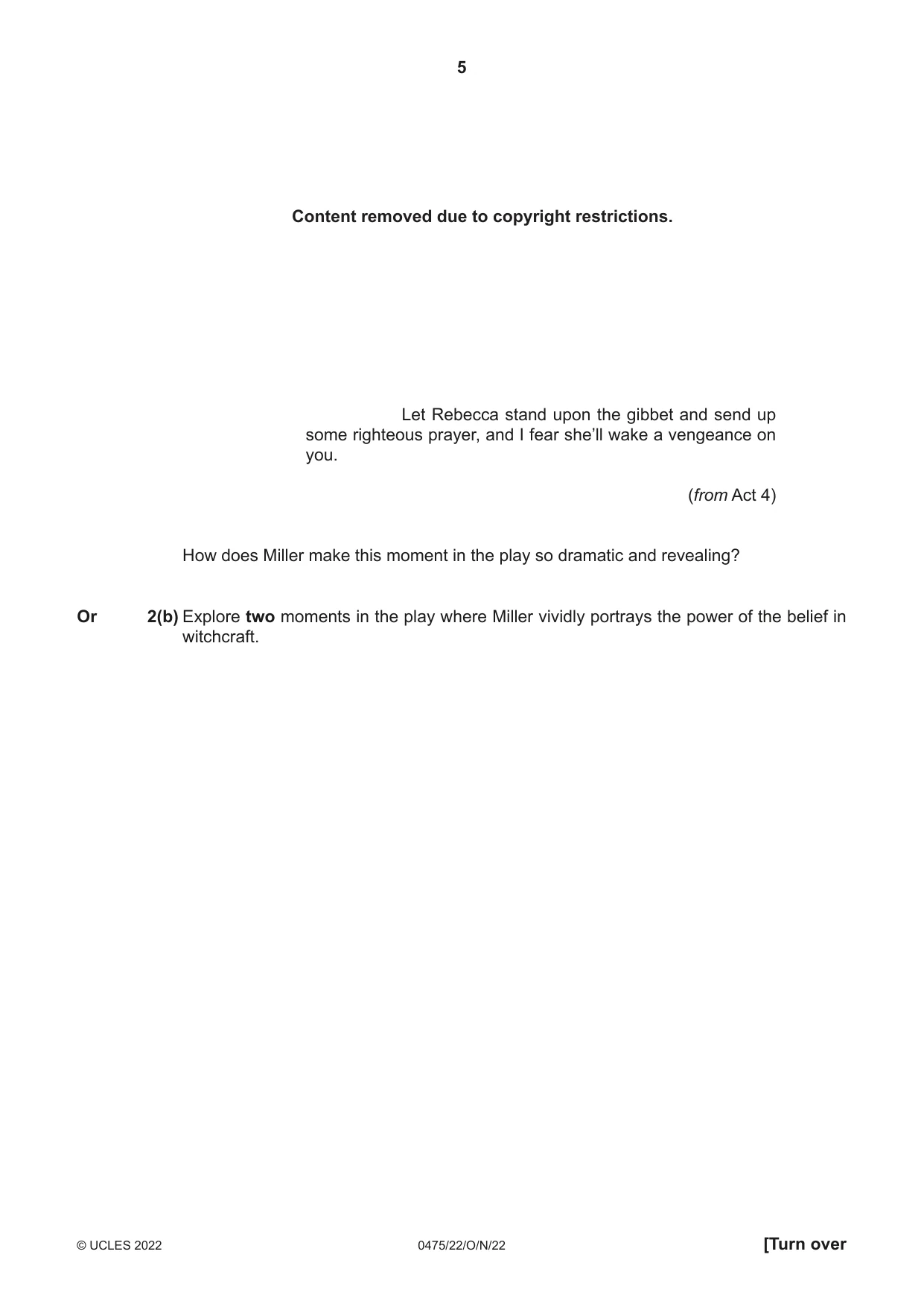Cambridge IGCSE English - Literature in English 0475 2022 Oct/Nov Paper 2 · Variant 2 question paper, page 5 of 12