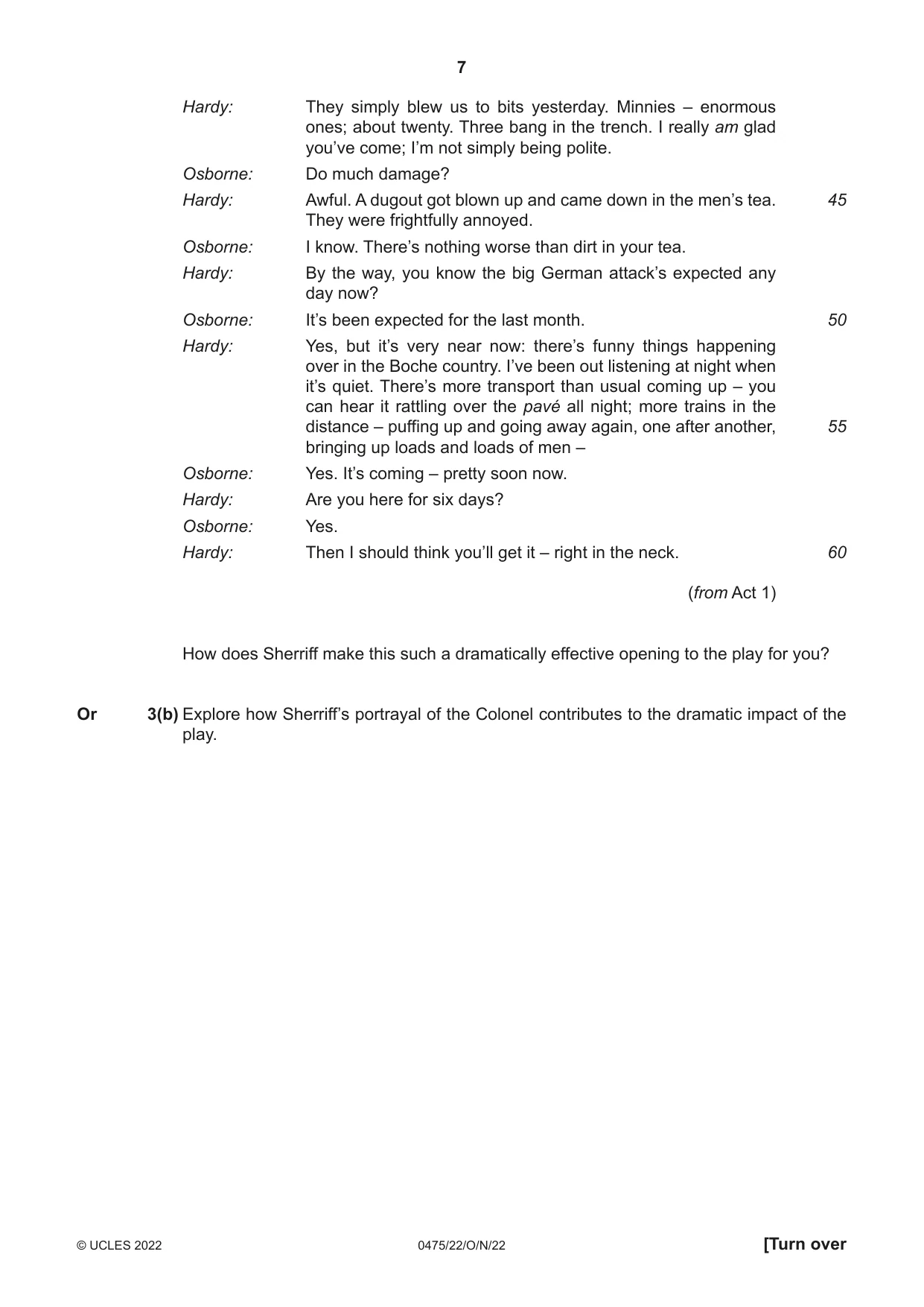 Cambridge IGCSE English - Literature in English 0475 2022 Oct/Nov Paper 2 · Variant 2 question paper, page 7 of 12