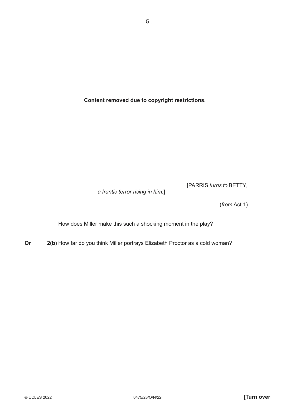 Cambridge IGCSE English - Literature in English 0475 2022 Oct/Nov Paper 2 · Variant 3 question paper, page 5 of 12