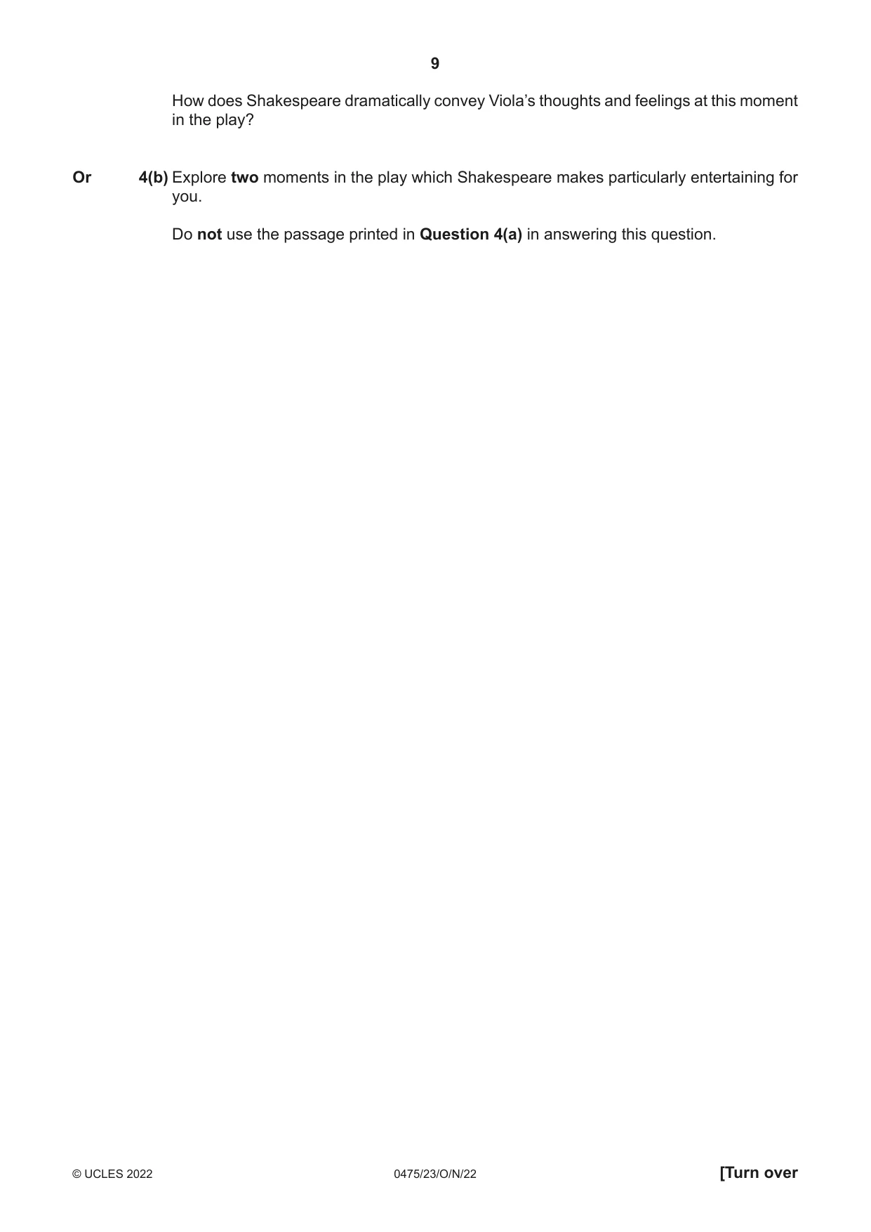 Cambridge IGCSE English - Literature in English 0475 2022 Oct/Nov Paper 2 · Variant 3 question paper, page 9 of 12