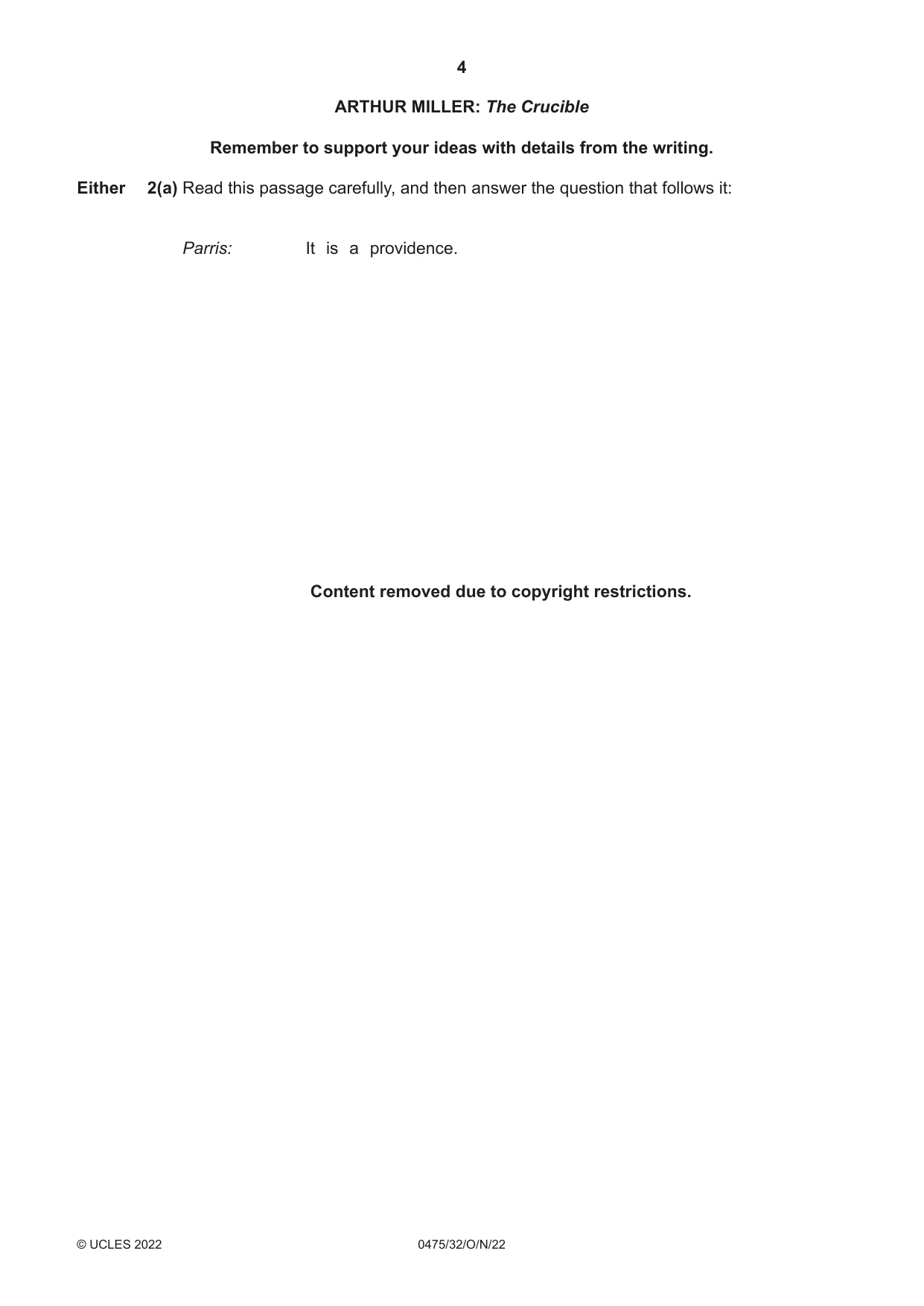 Cambridge IGCSE English - Literature in English 0475 2022 Oct/Nov Paper 3 · Variant 2 question paper, page 4 of 12