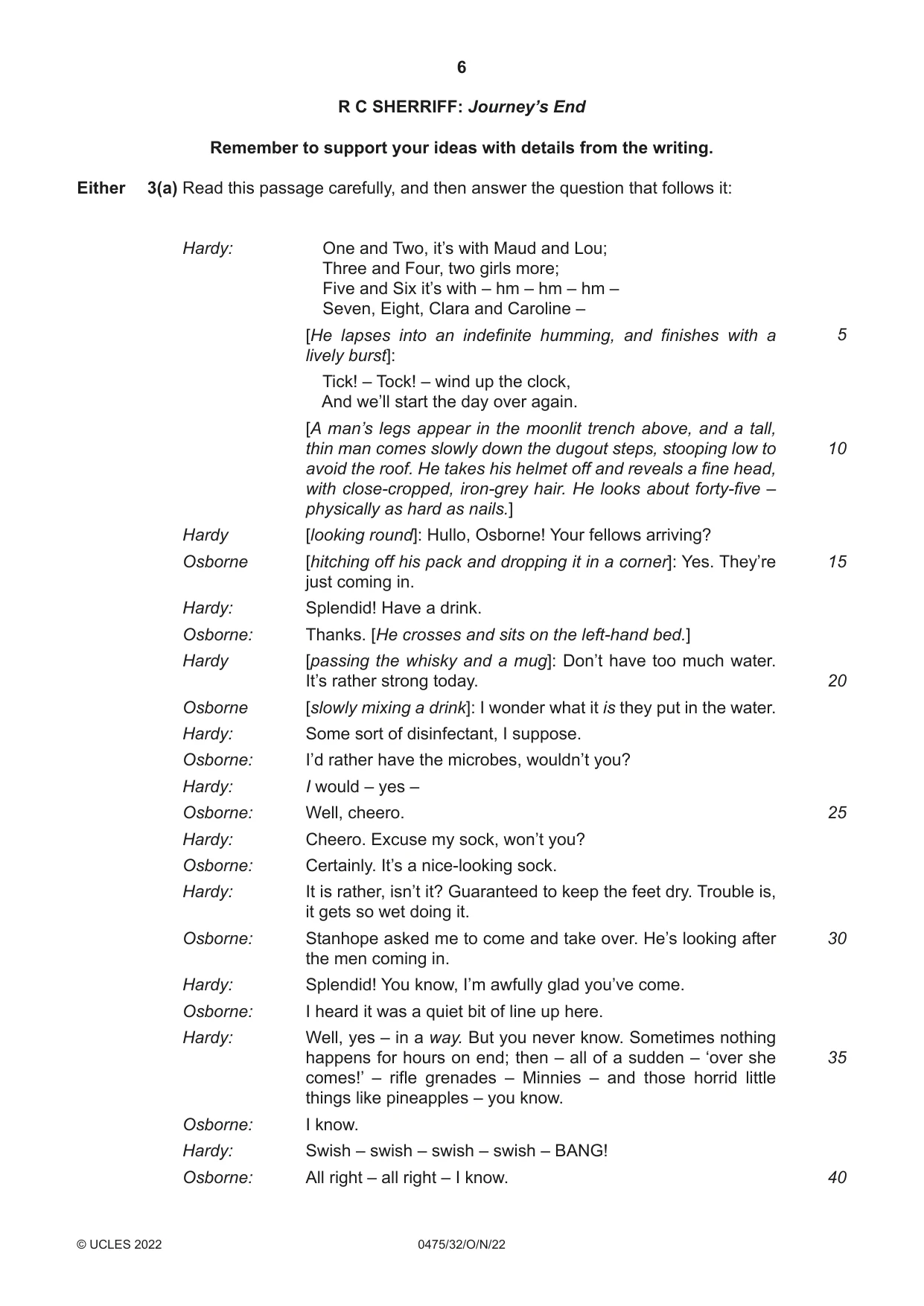 Cambridge IGCSE English - Literature in English 0475 2022 Oct/Nov Paper 3 · Variant 2 question paper, page 6 of 12