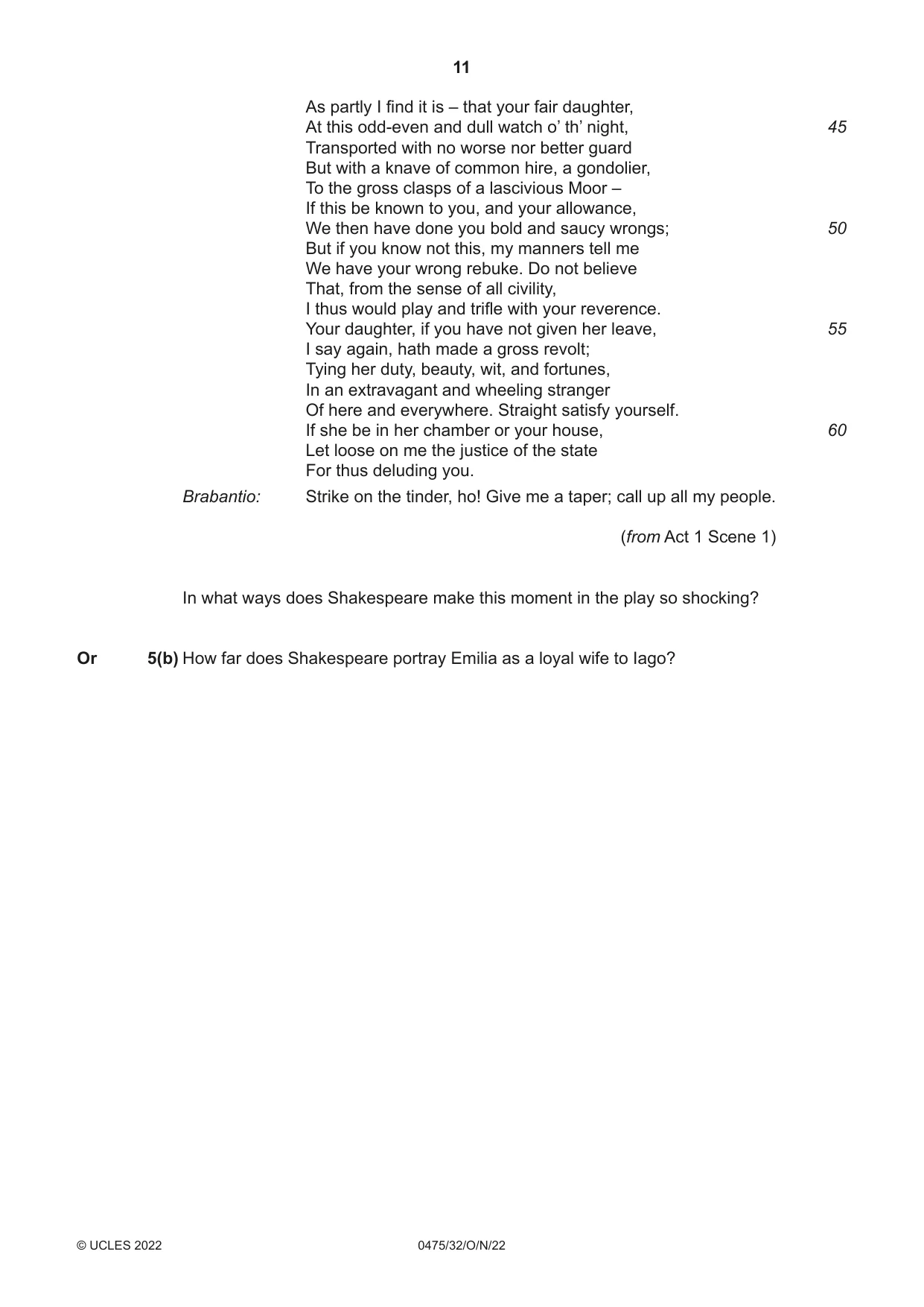 Cambridge IGCSE English - Literature in English 0475 2022 Oct/Nov Paper 3 · Variant 2 question paper, page 11 of 12