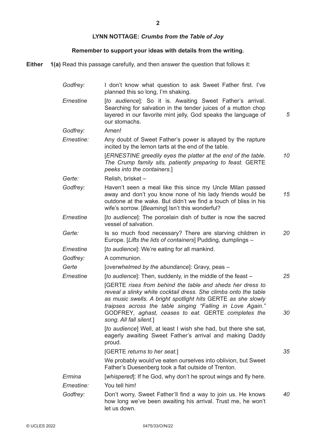 Cambridge IGCSE English - Literature in English 0475 2022 Oct/Nov Paper 3 · Variant 3 question paper, page 2 of 12