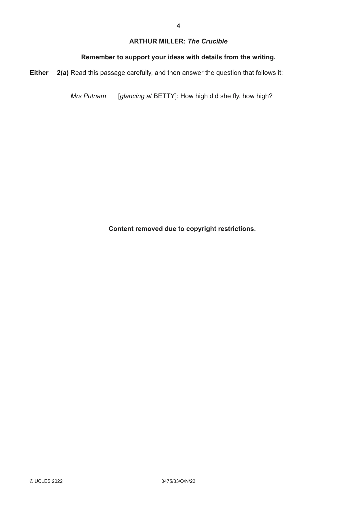Cambridge IGCSE English - Literature in English 0475 2022 Oct/Nov Paper 3 · Variant 3 question paper, page 4 of 12
