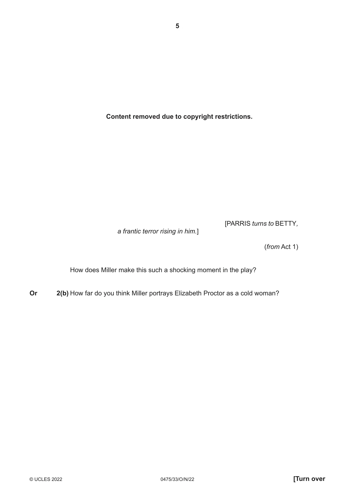 Cambridge IGCSE English - Literature in English 0475 2022 Oct/Nov Paper 3 · Variant 3 question paper, page 5 of 12