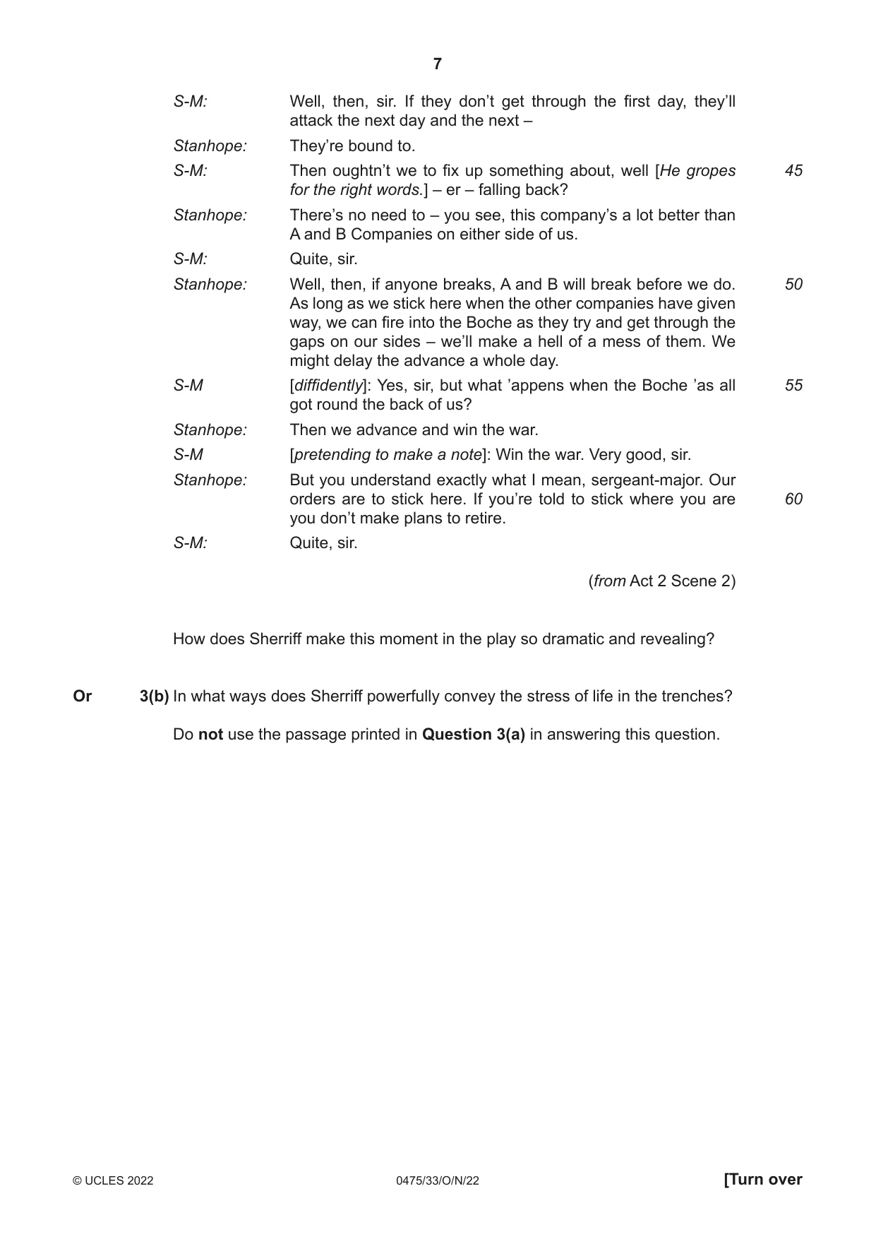 Cambridge IGCSE English - Literature in English 0475 2022 Oct/Nov Paper 3 · Variant 3 question paper, page 7 of 12