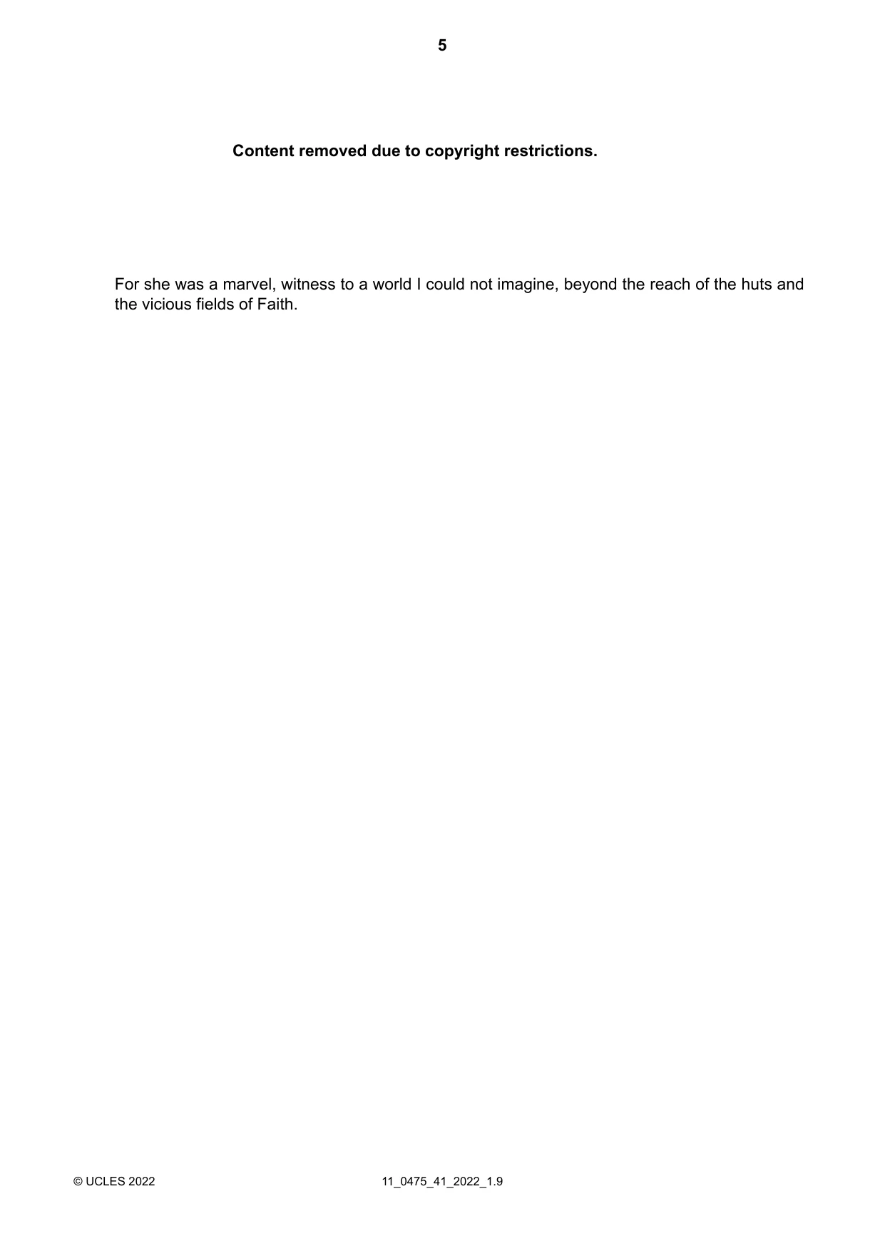 Cambridge IGCSE English - Literature in English 0475 2022 Oct/Nov Paper 4 · Variant 1 question paper, page 5 of 8