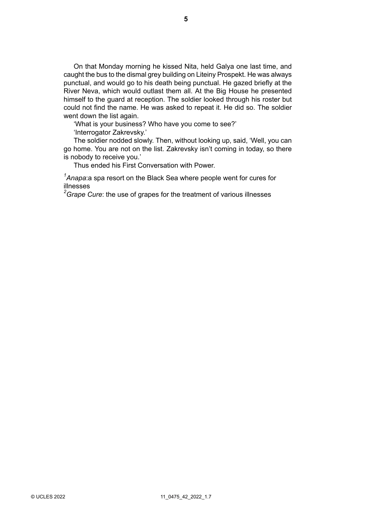 Cambridge IGCSE English - Literature in English 0475 2022 Oct/Nov Paper 4 · Variant 2 question paper, page 5 of 8