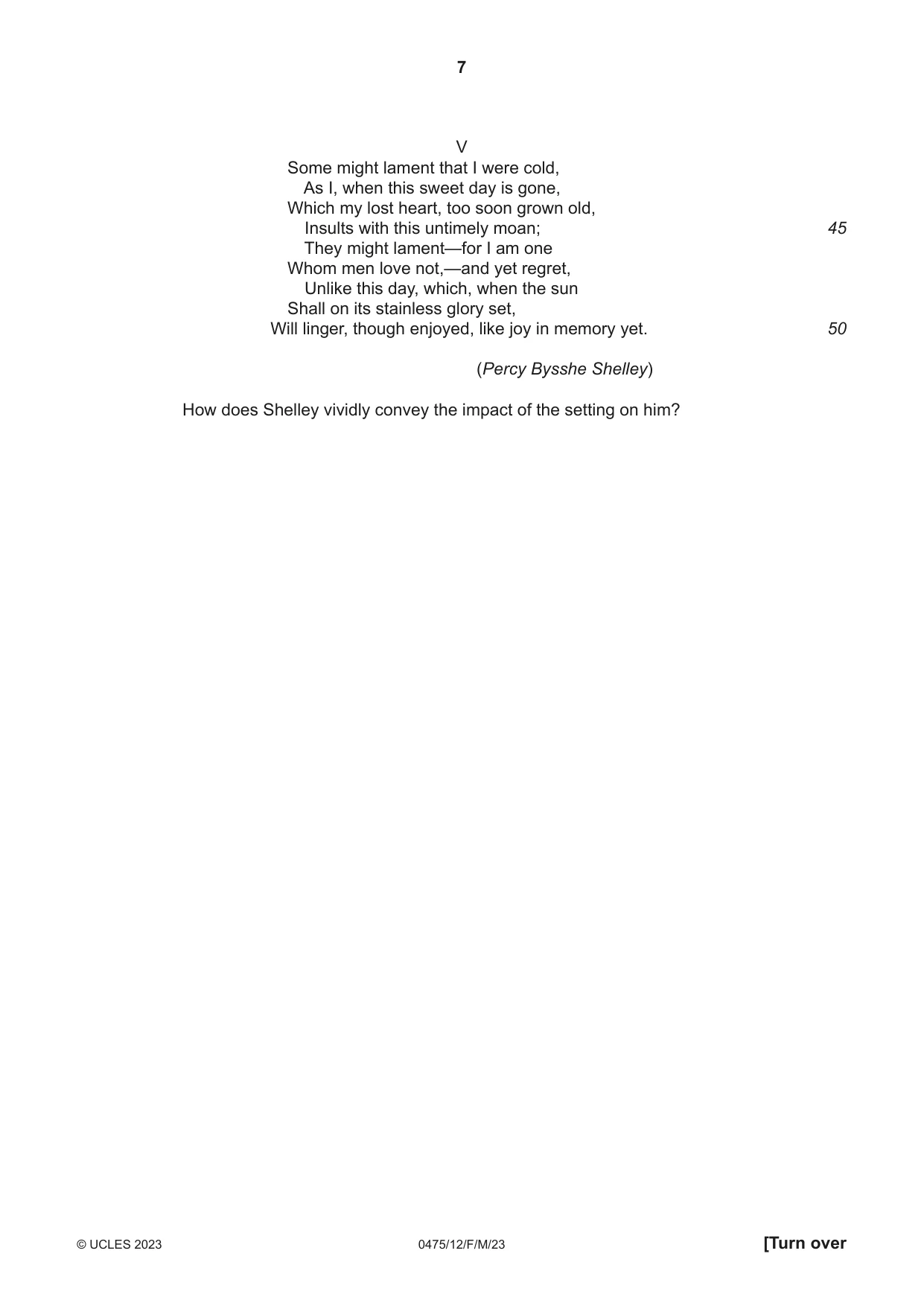 Cambridge IGCSE English - Literature in English 0475 2023 Feb/March Paper 1 · Variant 2 question paper, page 7 of 28