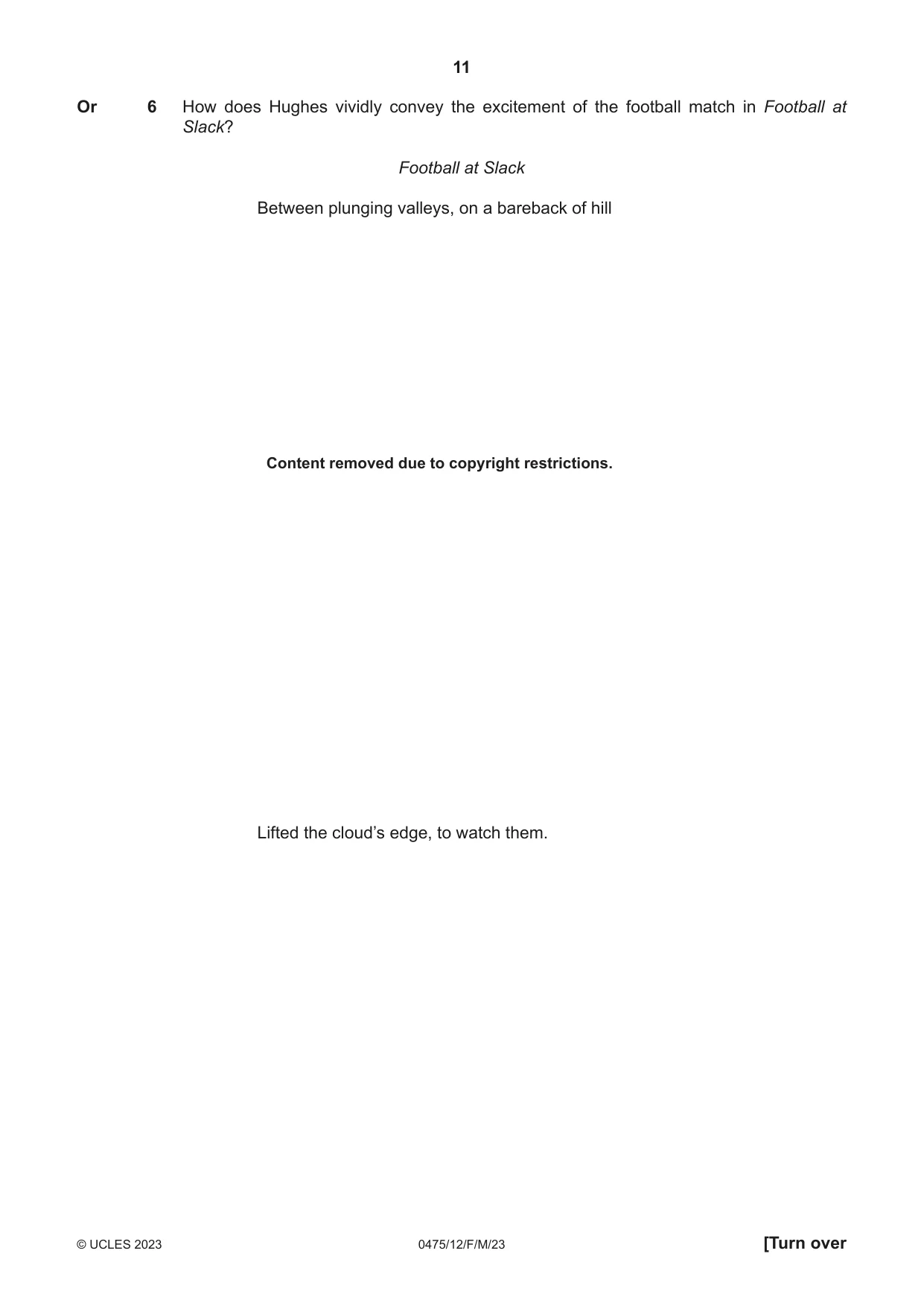 Cambridge IGCSE English - Literature in English 0475 2023 Feb/March Paper 1 · Variant 2 question paper, page 11 of 28