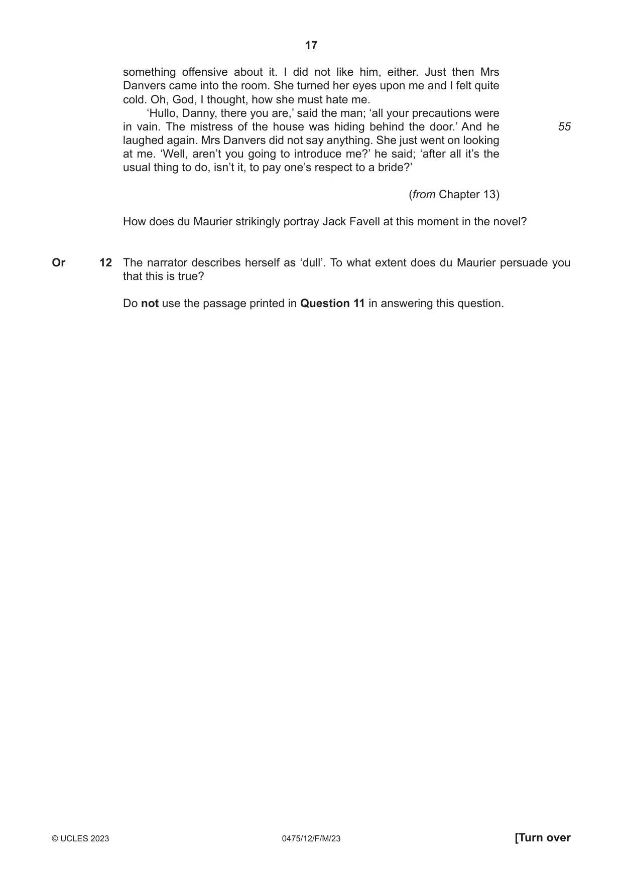 Cambridge IGCSE English - Literature in English 0475 2023 Feb/March Paper 1 · Variant 2 question paper, page 17 of 28