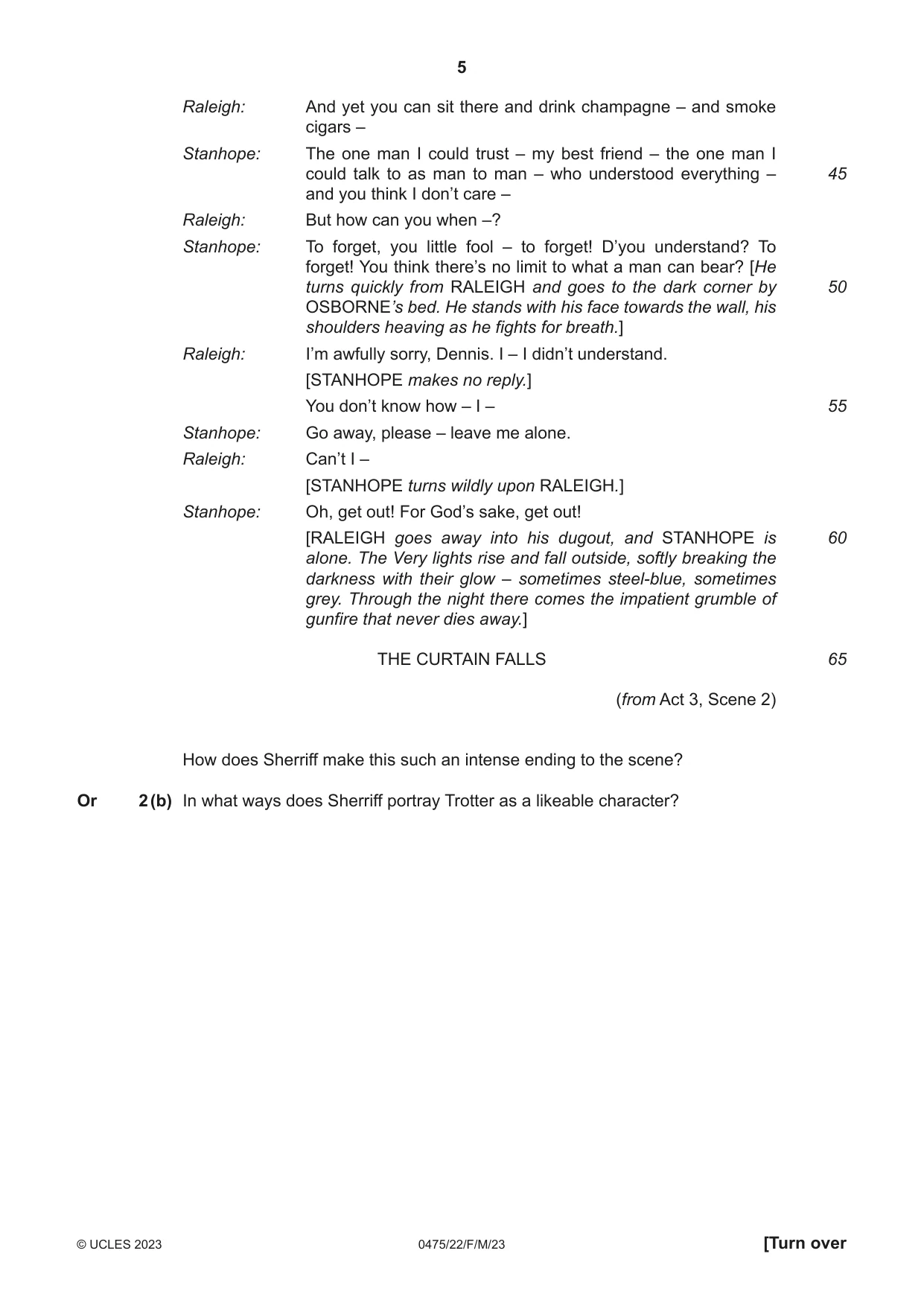 Cambridge IGCSE English - Literature in English 0475 2023 Feb/March Paper 2 · Variant 2 question paper, page 5 of 12