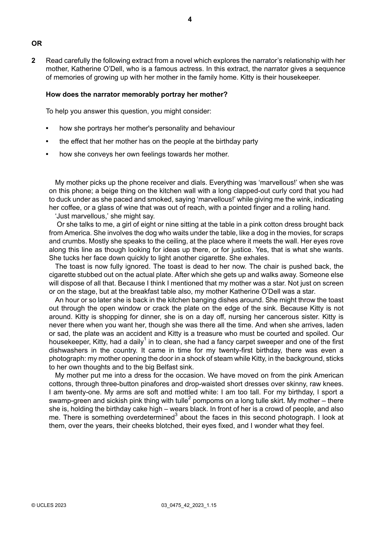 Cambridge IGCSE English - Literature in English 0475 2023 Feb/March Paper 4 · Variant 2 question paper, page 4 of 8