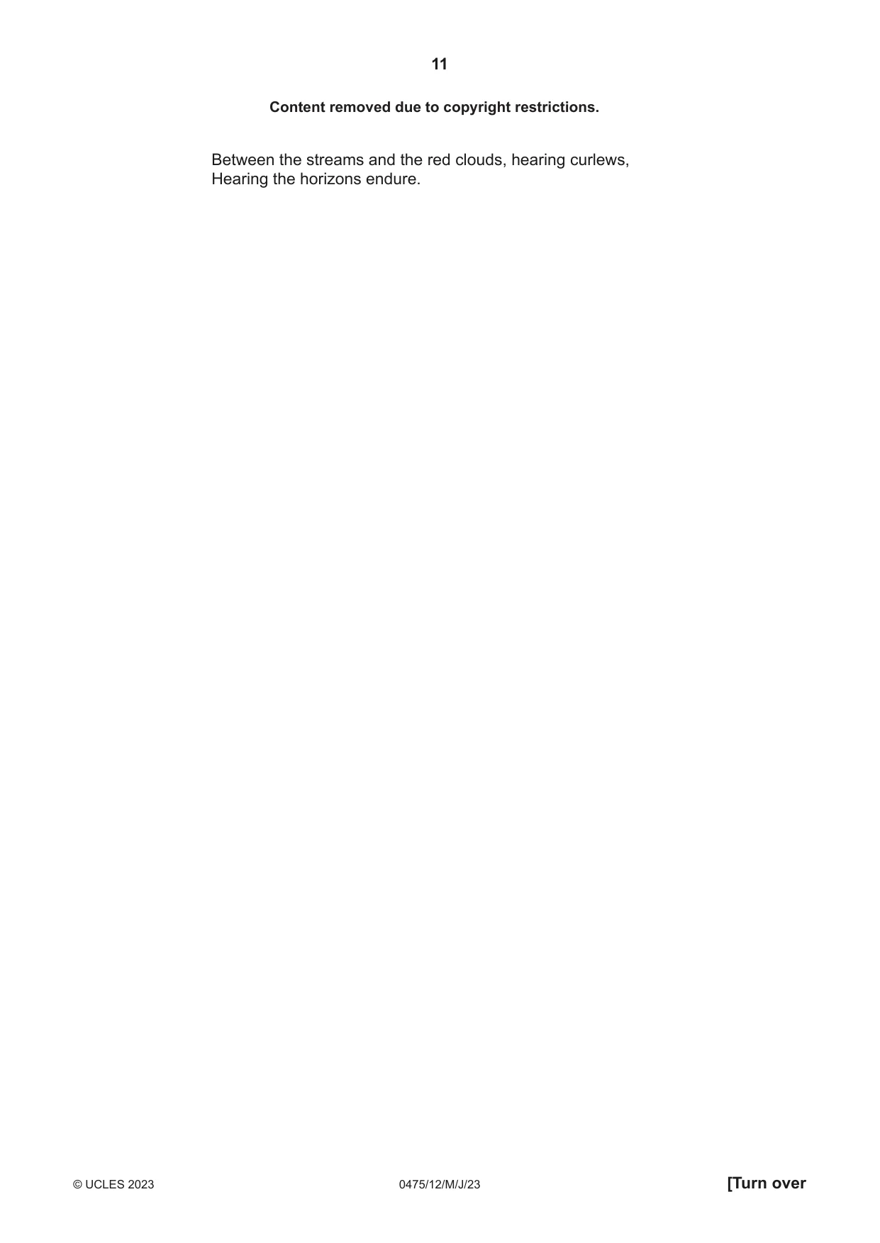 Cambridge IGCSE English - Literature in English 0475 2023 May/June Paper 1 · Variant 2 question paper, page 11 of 28