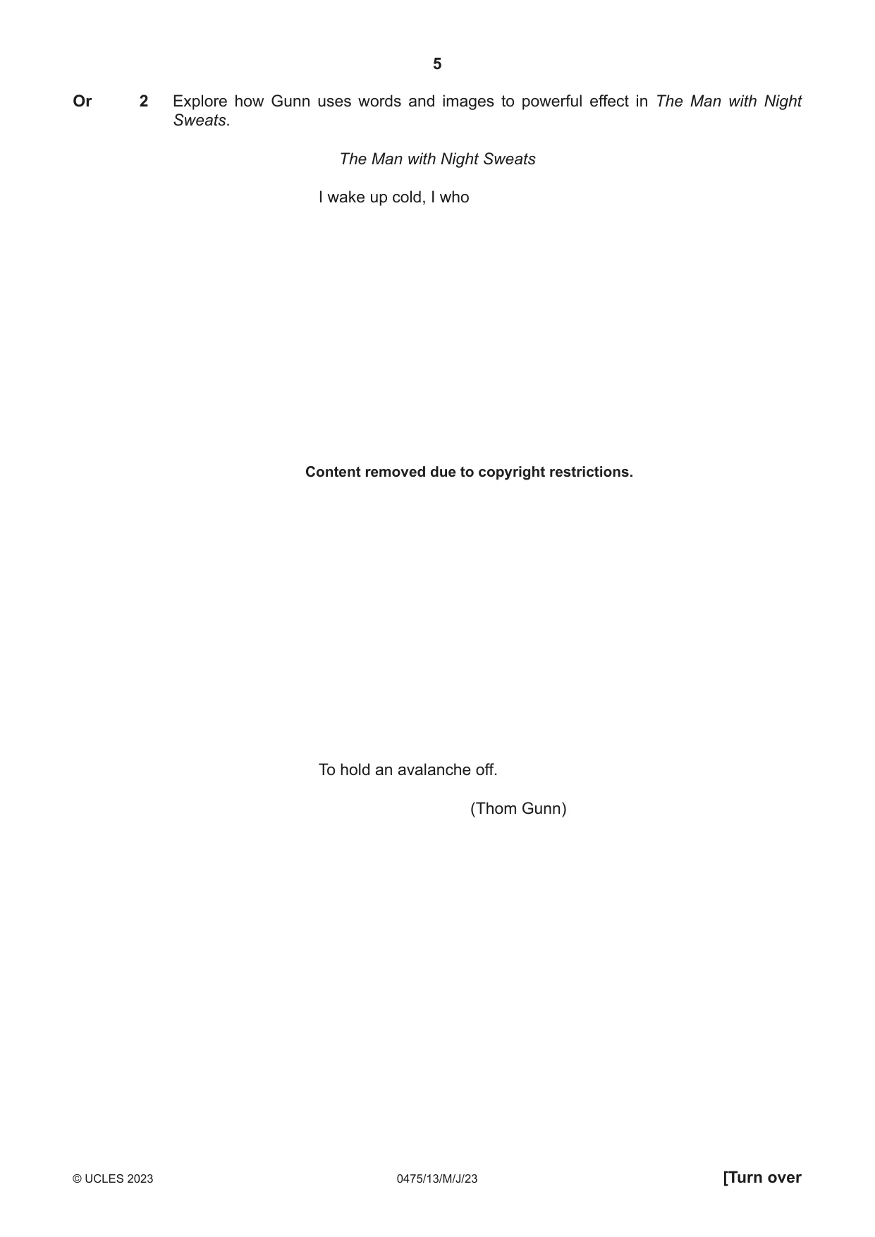 Cambridge IGCSE English - Literature in English 0475 2023 May/June Paper 1 · Variant 3 question paper, page 5 of 28
