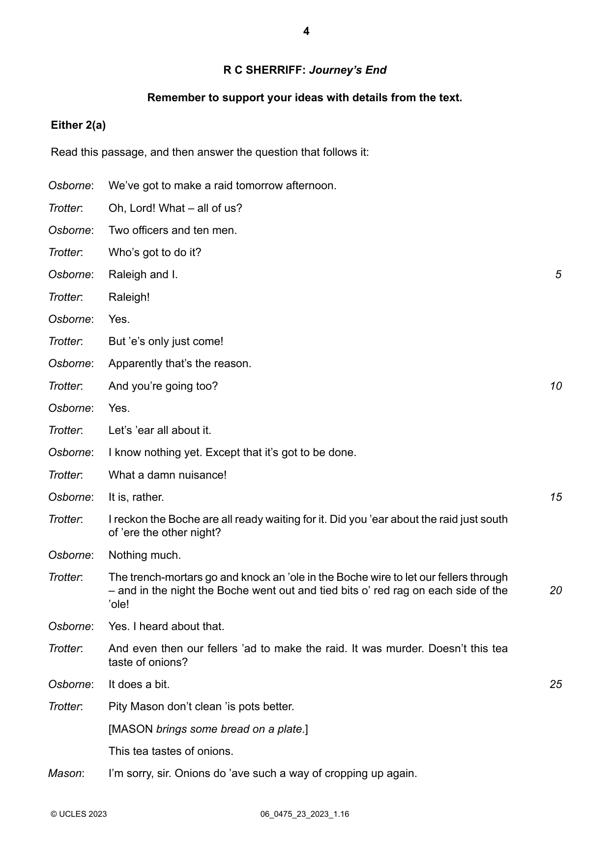 Cambridge IGCSE English - Literature in English 0475 2023 May/June Paper 2 · Variant 3 question paper, page 4 of 12