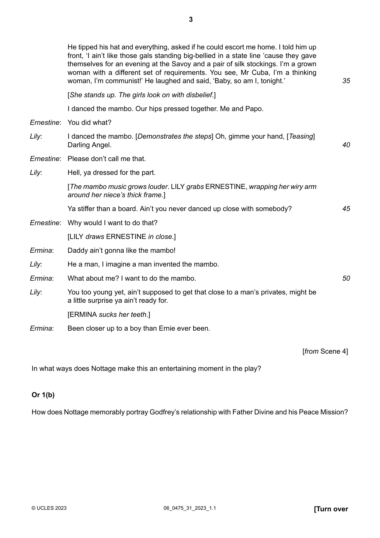 Cambridge IGCSE English - Literature in English 0475 2023 May/June Paper 3 · Variant 1 question paper, page 3 of 12