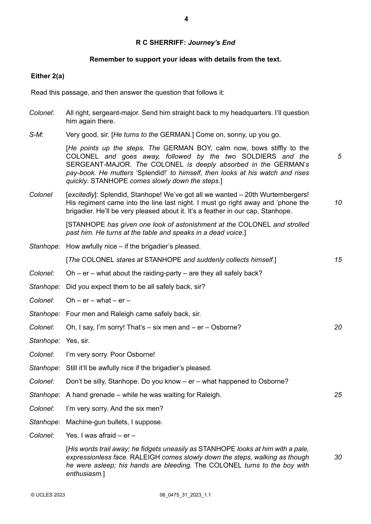 Cambridge IGCSE English - Literature in English 0475 2023 May/June Paper 3 · Variant 1 question paper, page 4 of 12