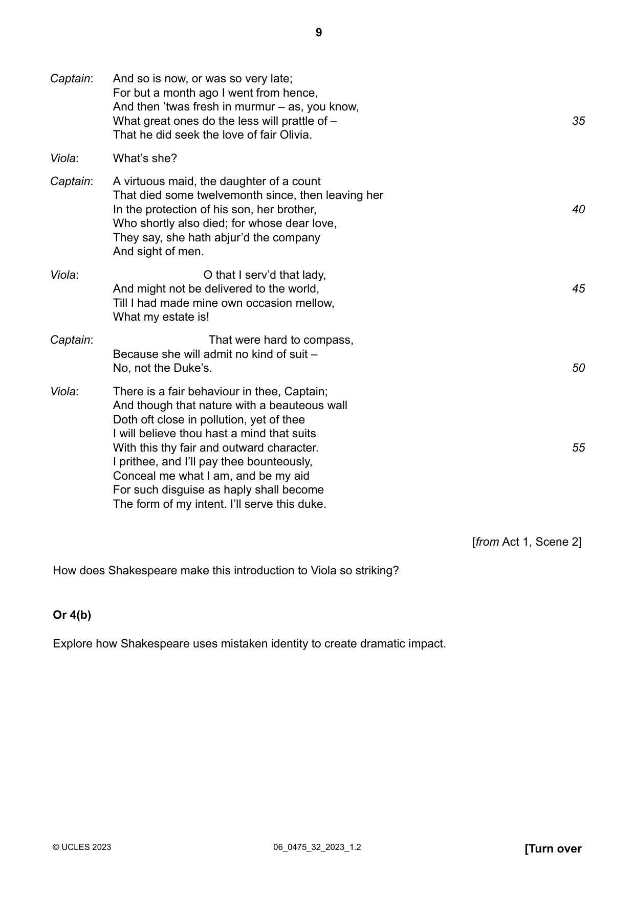Cambridge IGCSE English - Literature in English 0475 2023 May/June Paper 3 · Variant 2 question paper, page 9 of 12