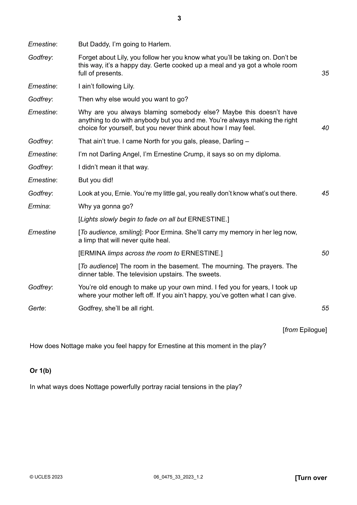 Cambridge IGCSE English - Literature in English 0475 2023 May/June Paper 3 · Variant 3 question paper, page 3 of 12