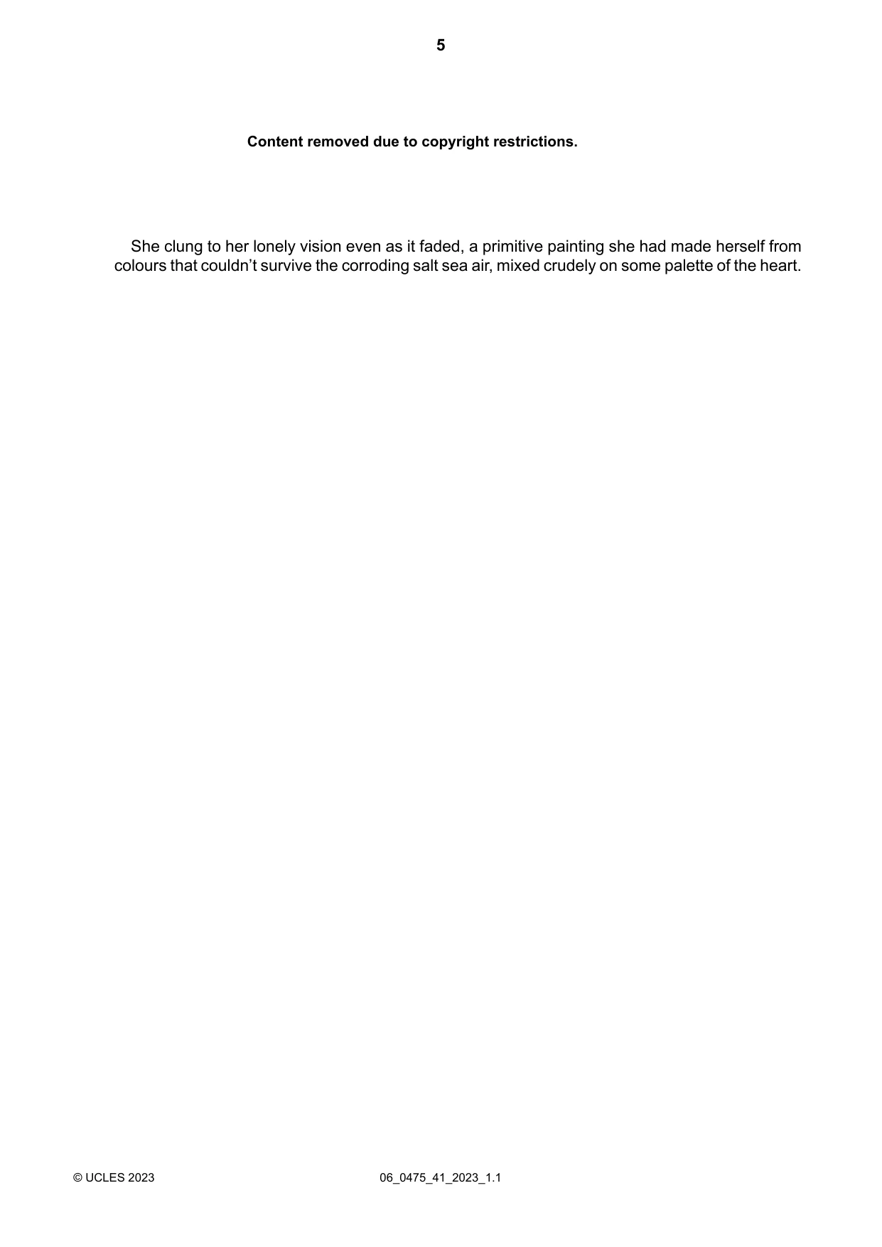 Cambridge IGCSE English - Literature in English 0475 2023 May/June Paper 4 · Variant 1 question paper, page 5 of 8