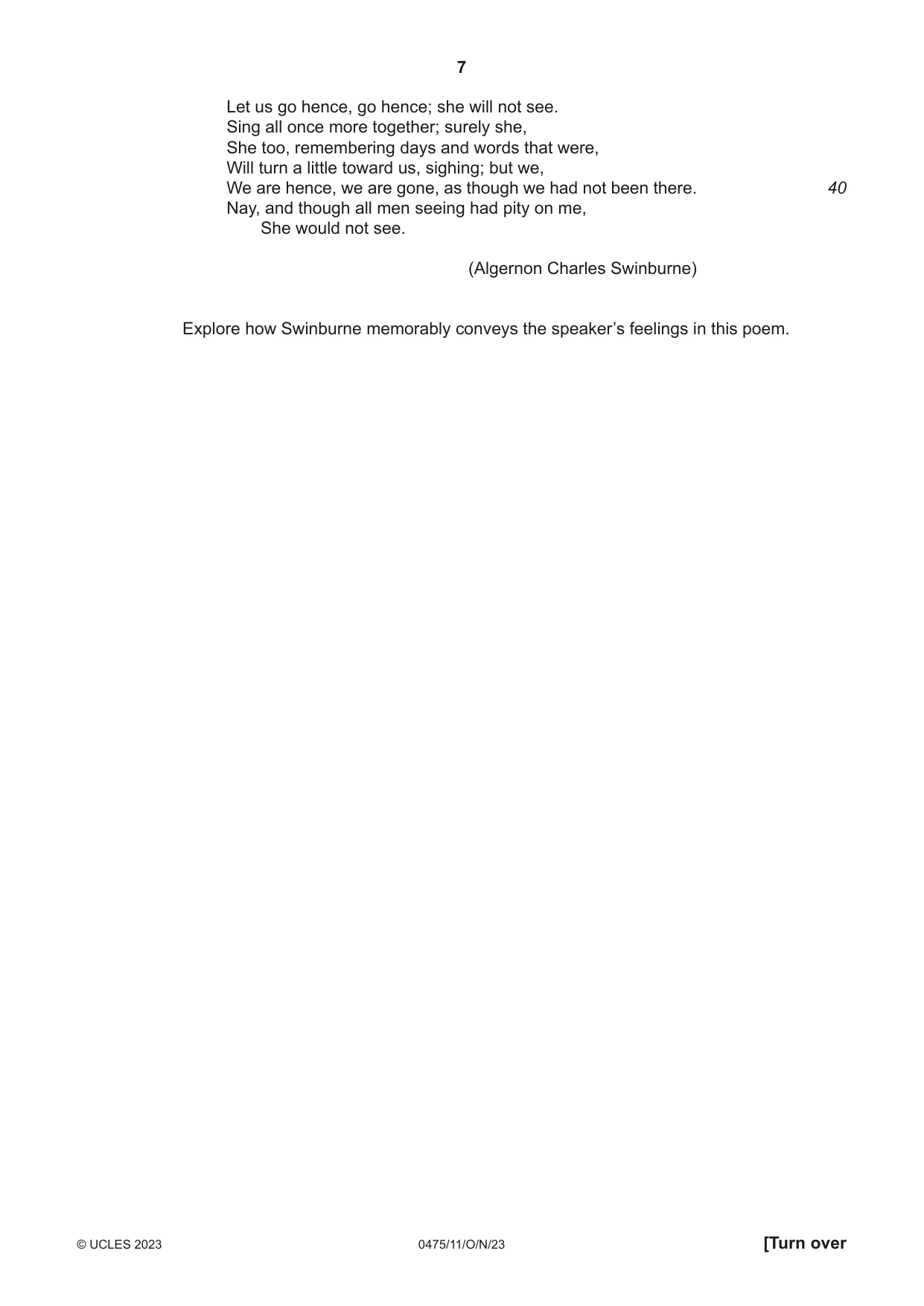 Cambridge IGCSE English - Literature in English 0475 2023 Oct/Nov Paper 1 · Variant 1 question paper, page 7 of 28