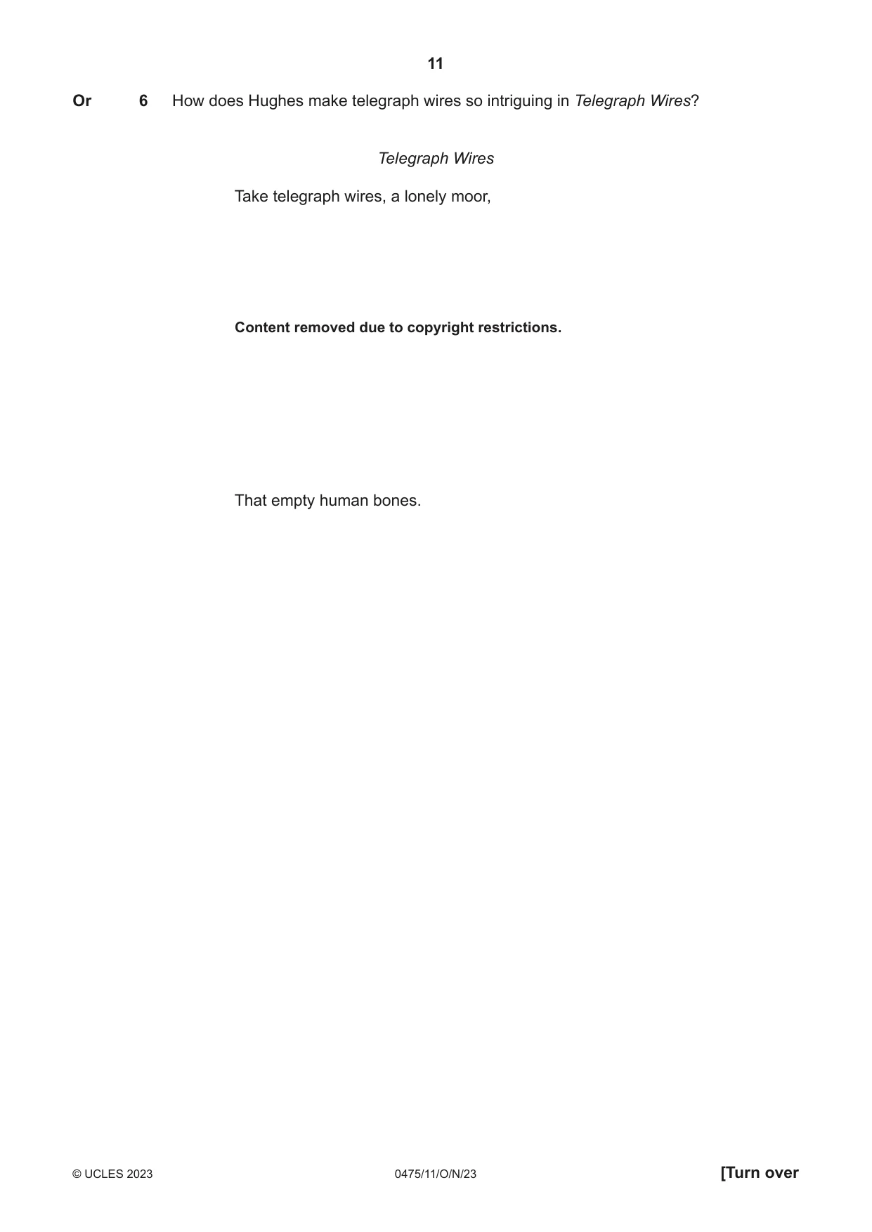Cambridge IGCSE English - Literature in English 0475 2023 Oct/Nov Paper 1 · Variant 1 question paper, page 11 of 28