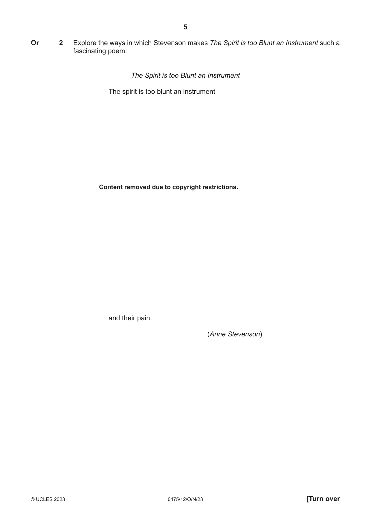 Cambridge IGCSE English - Literature in English 0475 2023 Oct/Nov Paper 1 · Variant 2 question paper, page 5 of 28