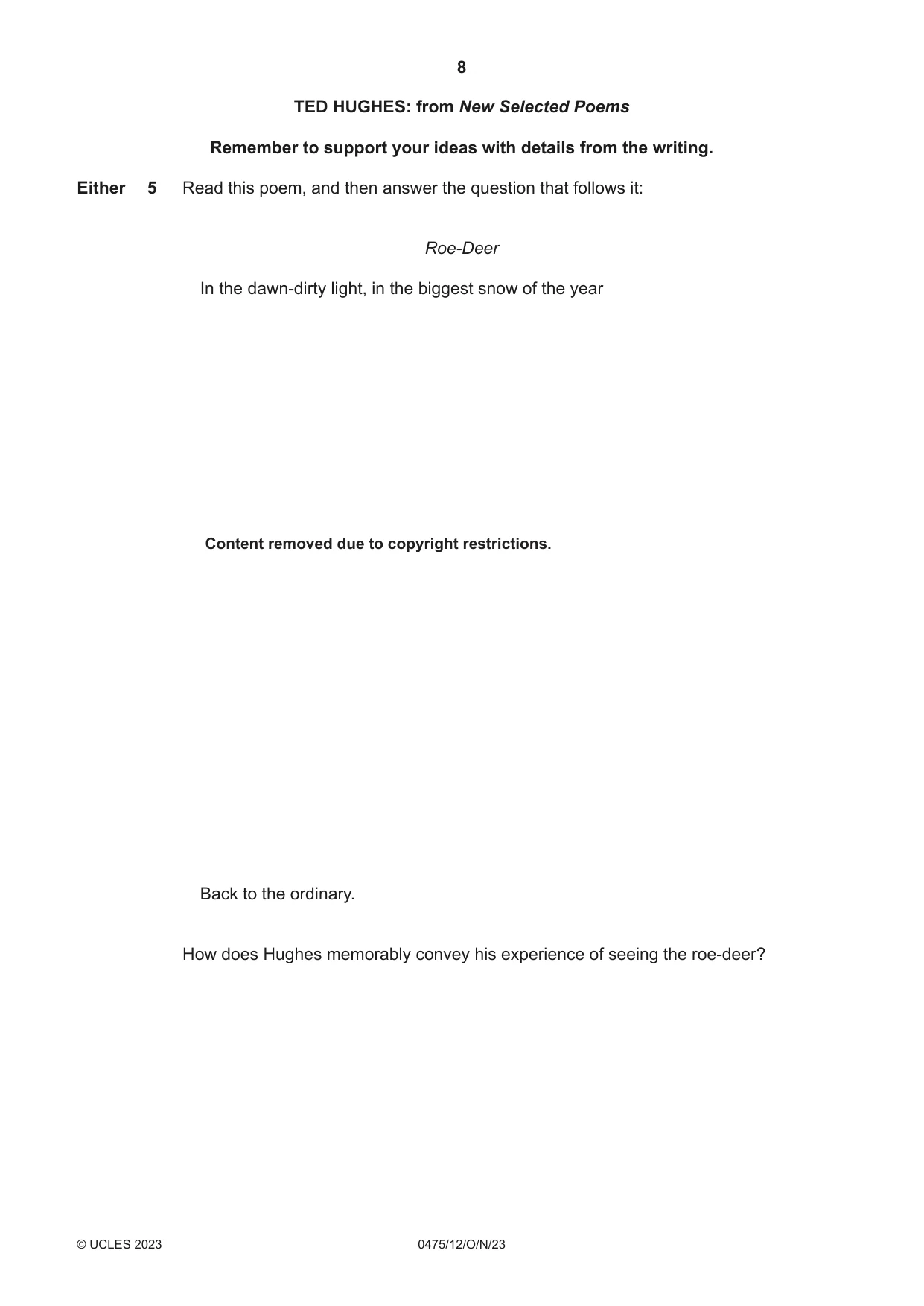 Cambridge IGCSE English - Literature in English 0475 2023 Oct/Nov Paper 1 · Variant 2 question paper, page 8 of 28