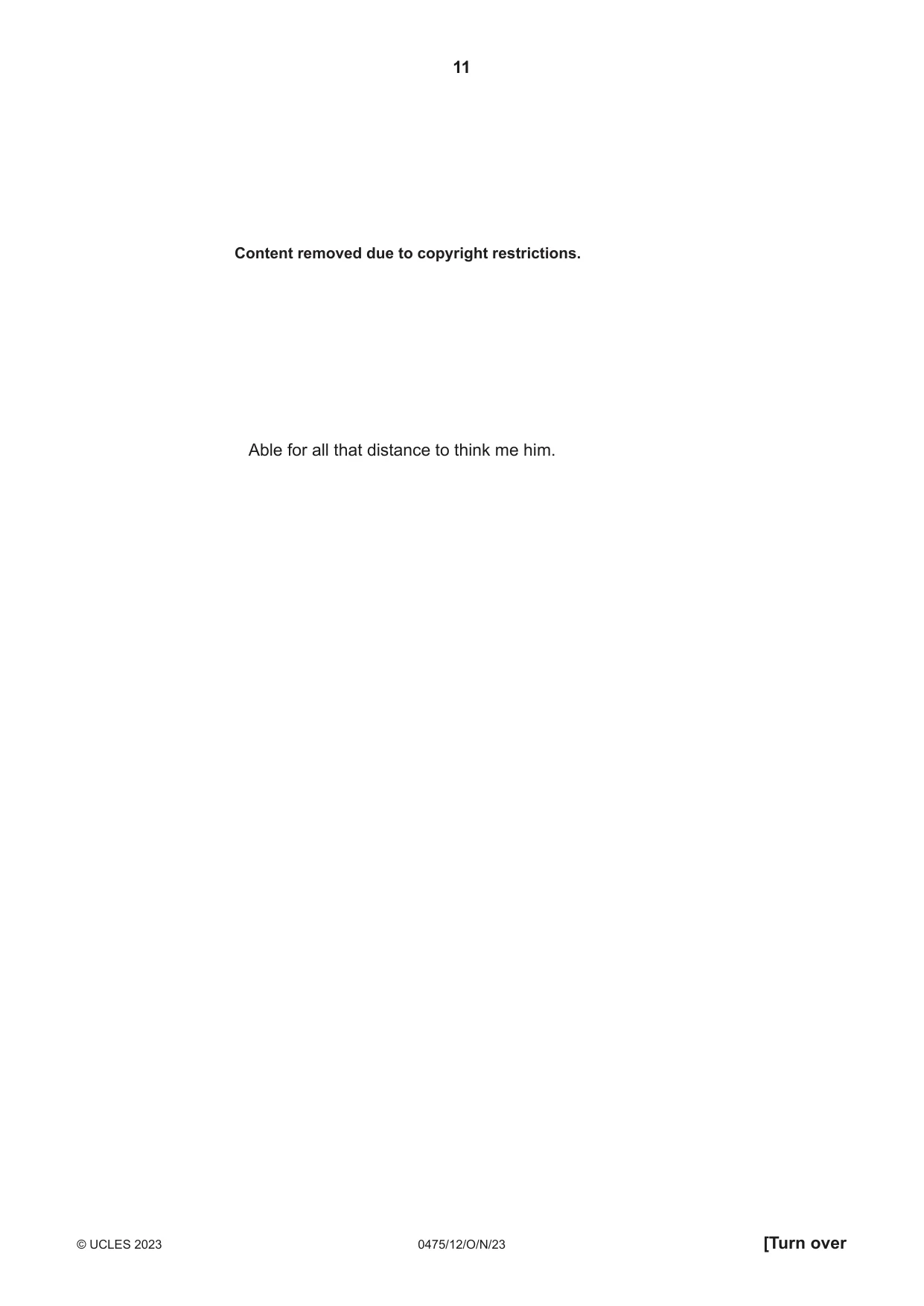 Cambridge IGCSE English - Literature in English 0475 2023 Oct/Nov Paper 1 · Variant 2 question paper, page 11 of 28