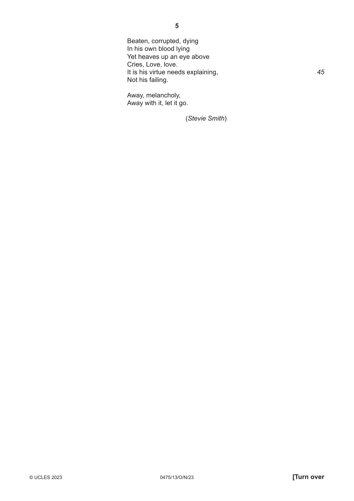 Cambridge IGCSE English - Literature in English 0475 2023 Oct/Nov Paper 1 · Variant 3 question paper, page 5 of 28