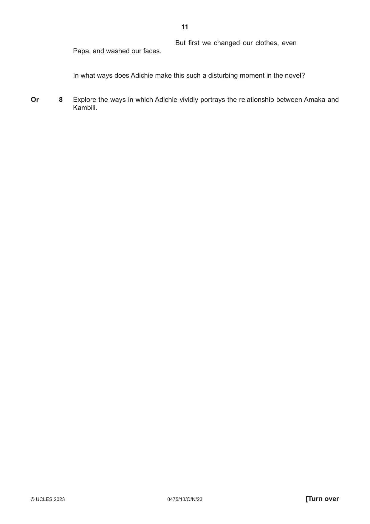 Cambridge IGCSE English - Literature in English 0475 2023 Oct/Nov Paper 1 · Variant 3 question paper, page 11 of 28