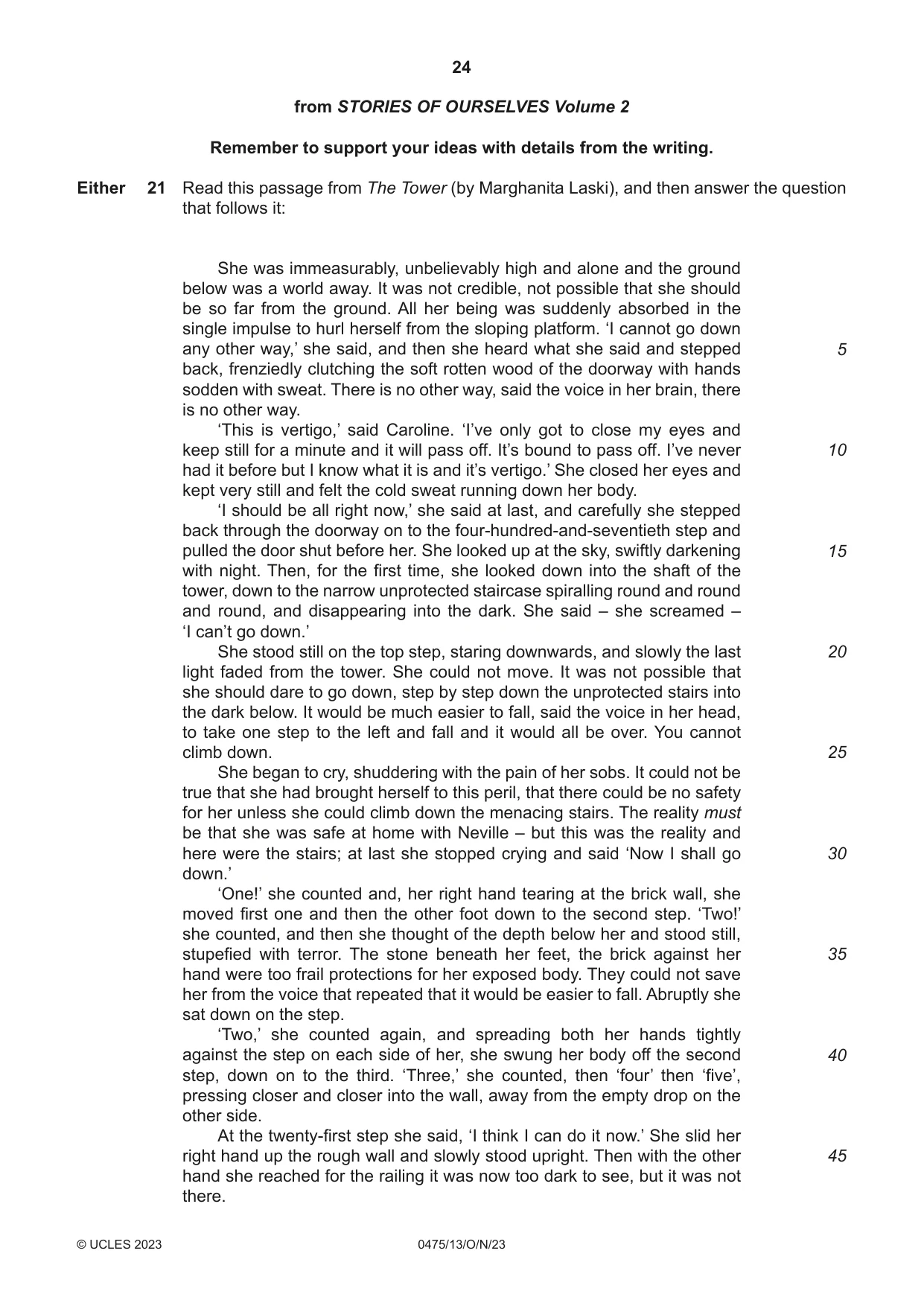 Cambridge IGCSE English - Literature in English 0475 2023 Oct/Nov Paper 1 · Variant 3 question paper, page 24 of 28