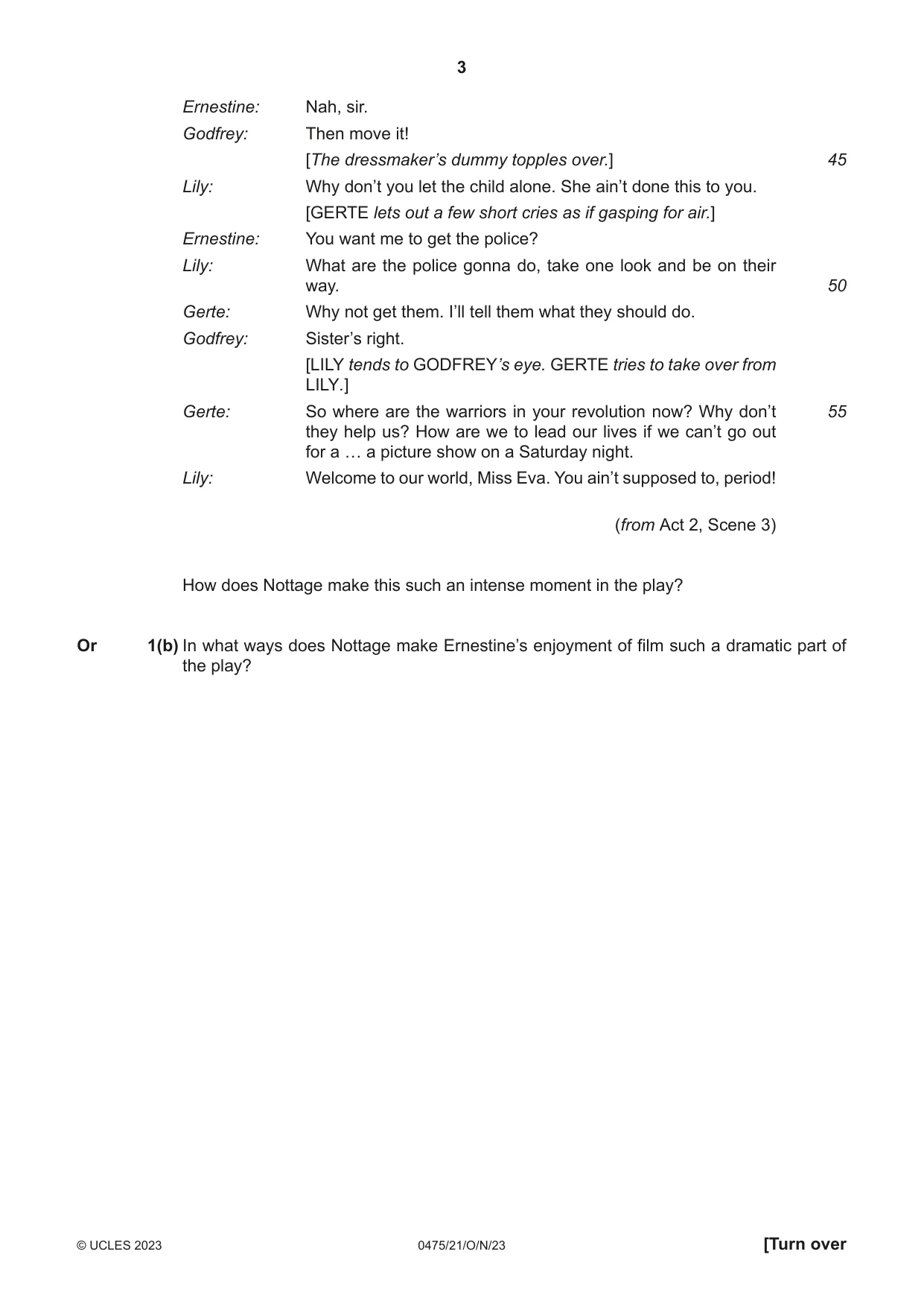 Cambridge IGCSE English - Literature in English 0475 2023 Oct/Nov Paper 2 · Variant 1 question paper, page 3 of 12