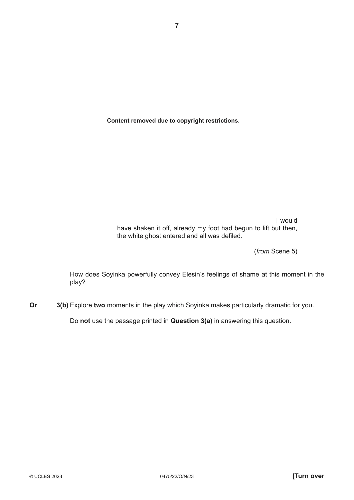 Cambridge IGCSE English - Literature in English 0475 2023 Oct/Nov Paper 2 · Variant 2 question paper, page 7 of 12