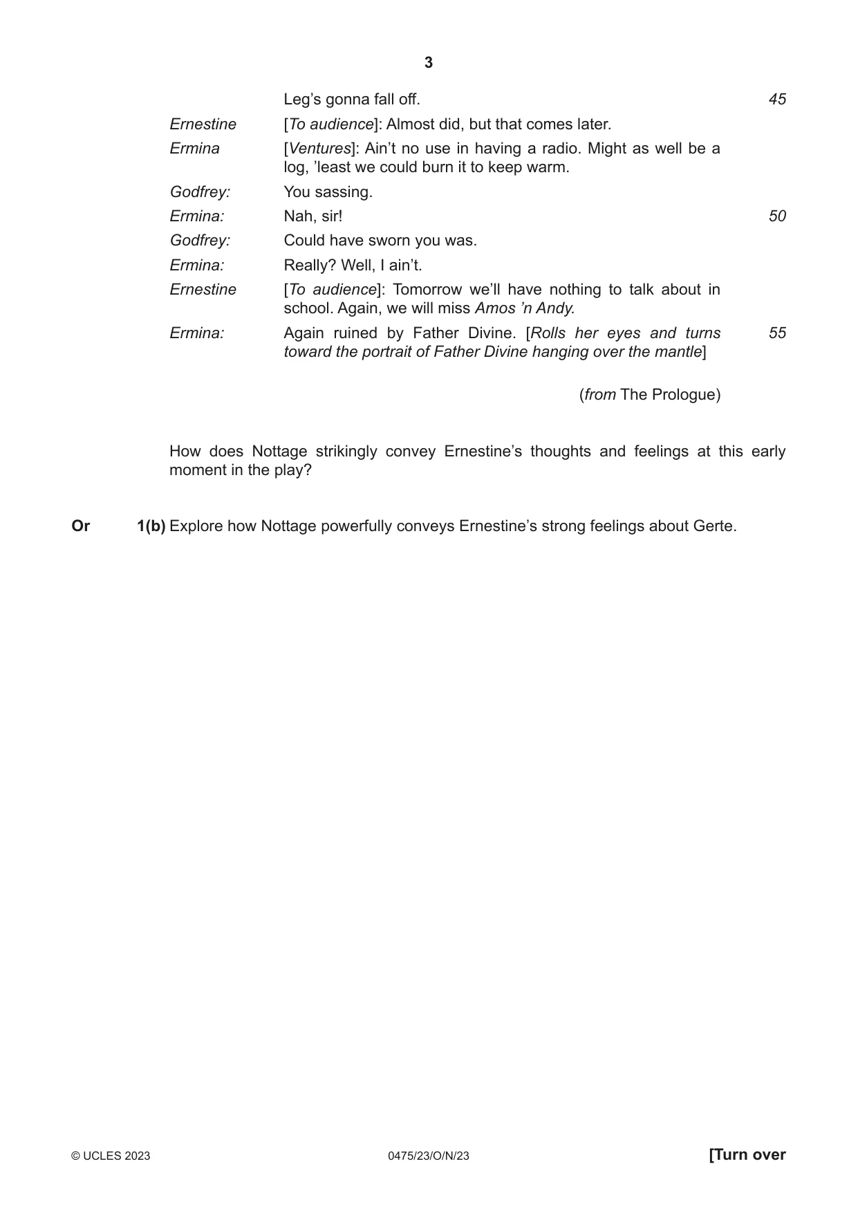 Cambridge IGCSE English - Literature in English 0475 2023 Oct/Nov Paper 2 · Variant 3 question paper, page 3 of 12