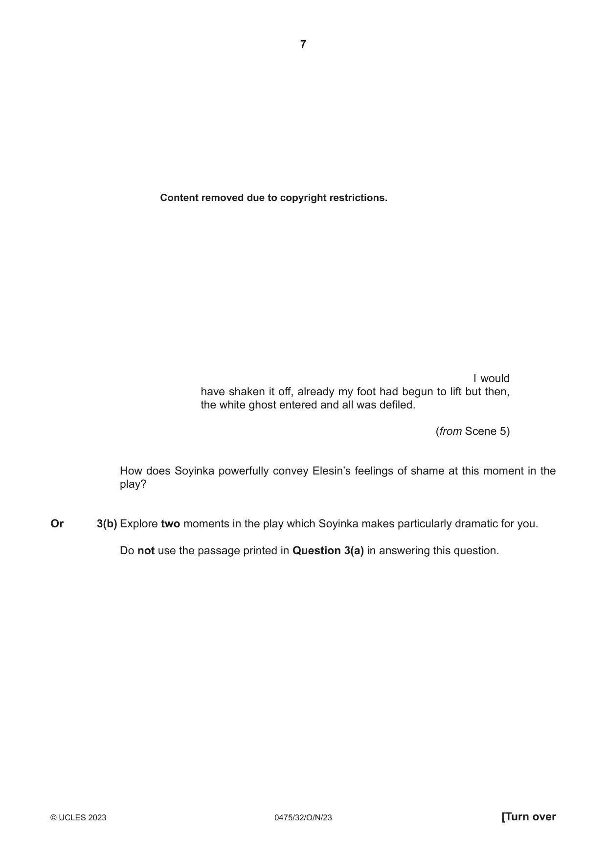 Cambridge IGCSE English - Literature in English 0475 2023 Oct/Nov Paper 3 · Variant 2 question paper, page 7 of 12