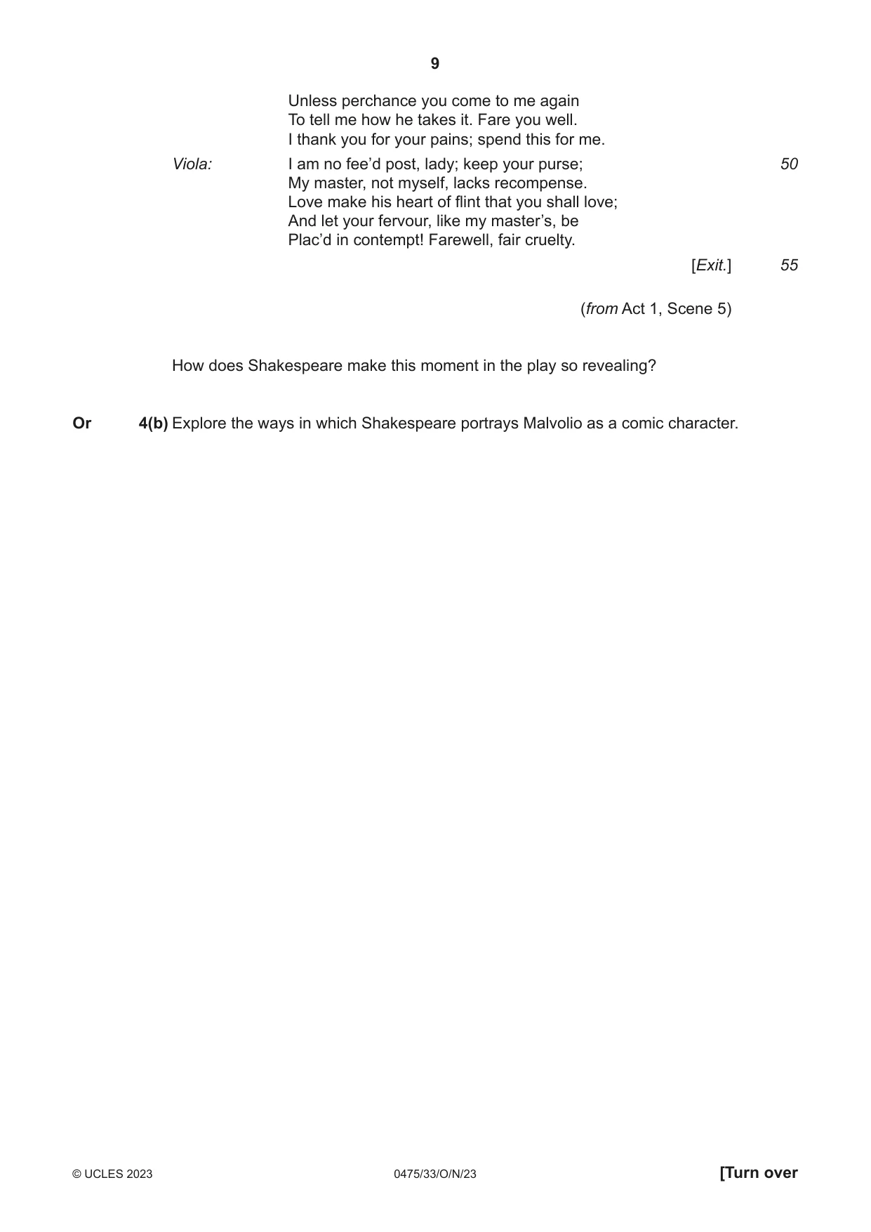 Cambridge IGCSE English - Literature in English 0475 2023 Oct/Nov Paper 3 · Variant 3 question paper, page 9 of 12
