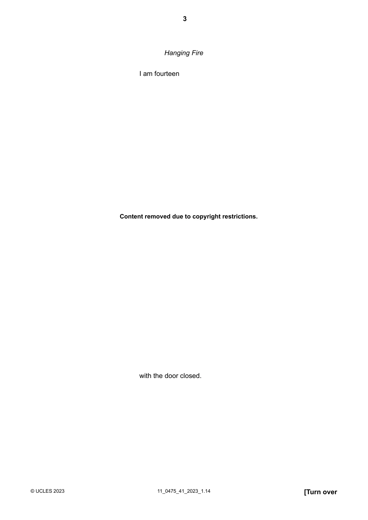 Cambridge IGCSE English - Literature in English 0475 2023 Oct/Nov Paper 4 · Variant 1 question paper, page 3 of 8