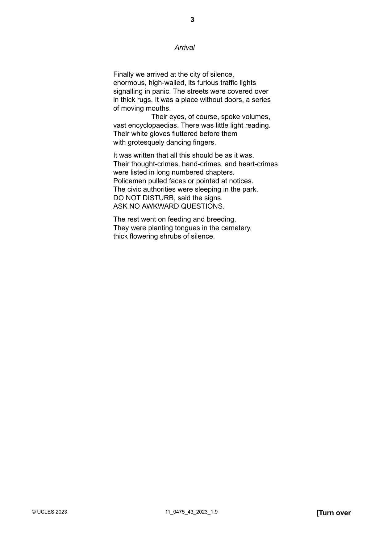 Cambridge IGCSE English - Literature in English 0475 2023 Oct/Nov Paper 4 · Variant 3 question paper, page 3 of 8