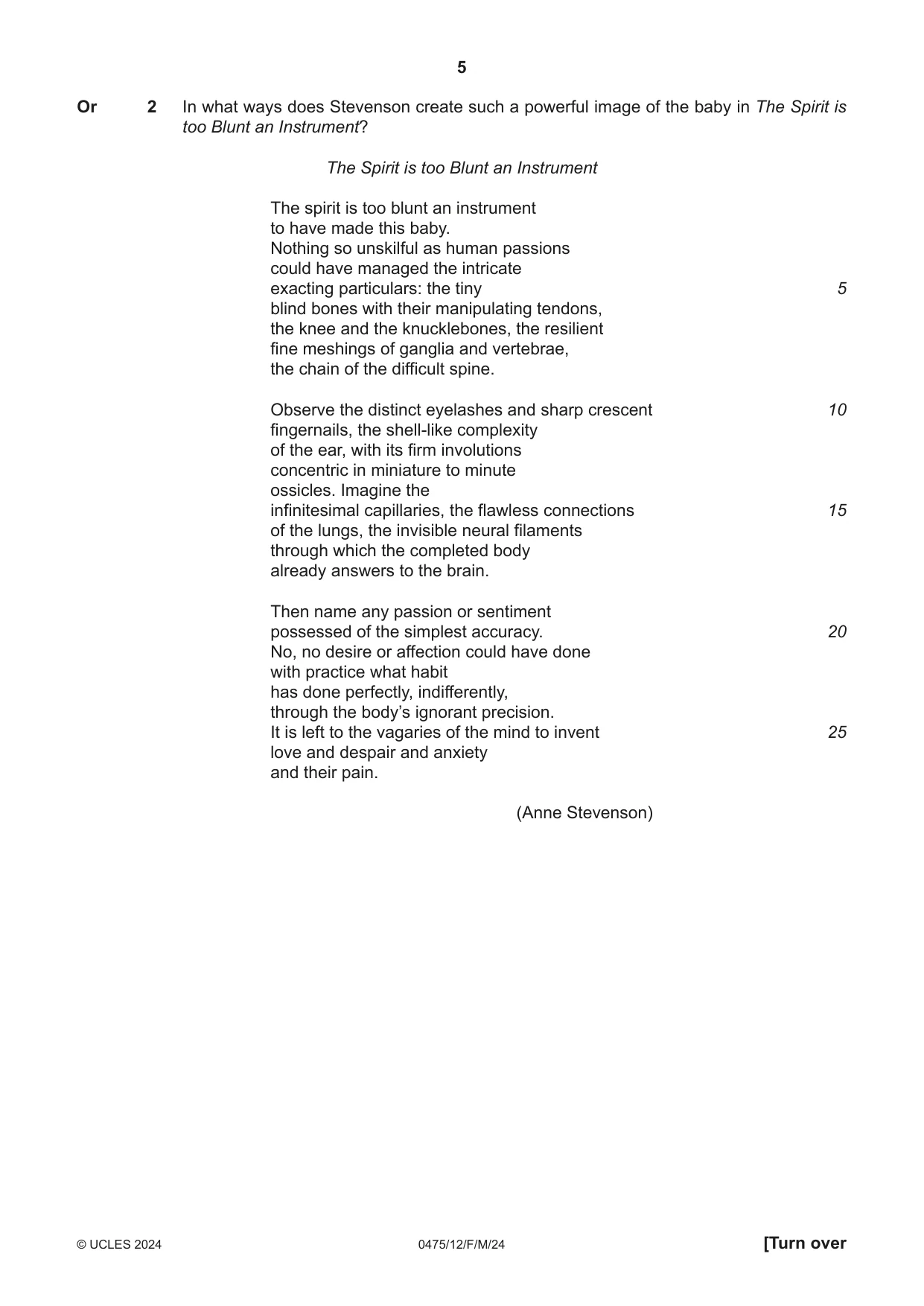 Cambridge IGCSE English - Literature in English 0475 2024 Feb/March Paper 1 · Variant 2 question paper, page 5 of 28