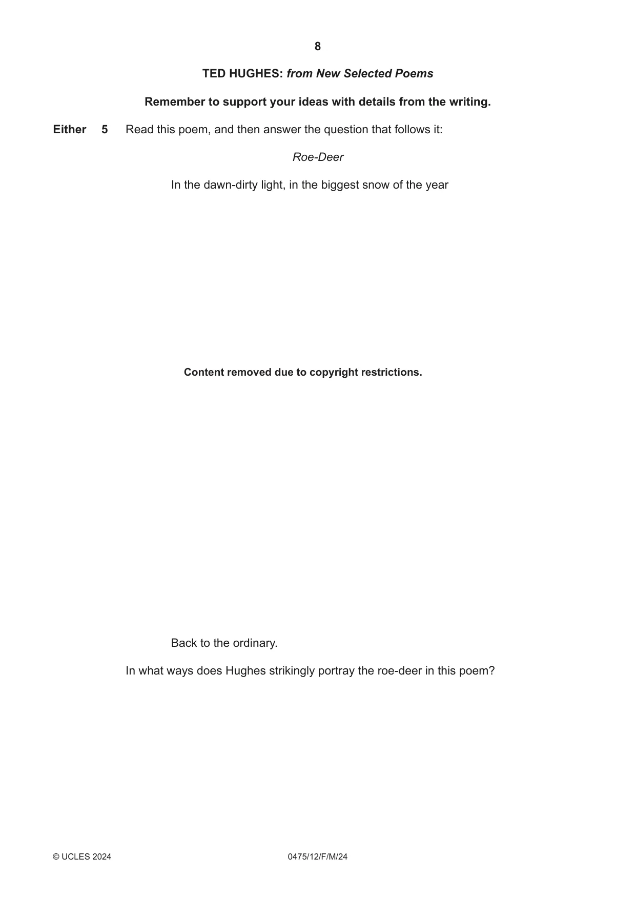 Cambridge IGCSE English - Literature in English 0475 2024 Feb/March Paper 1 · Variant 2 question paper, page 8 of 28