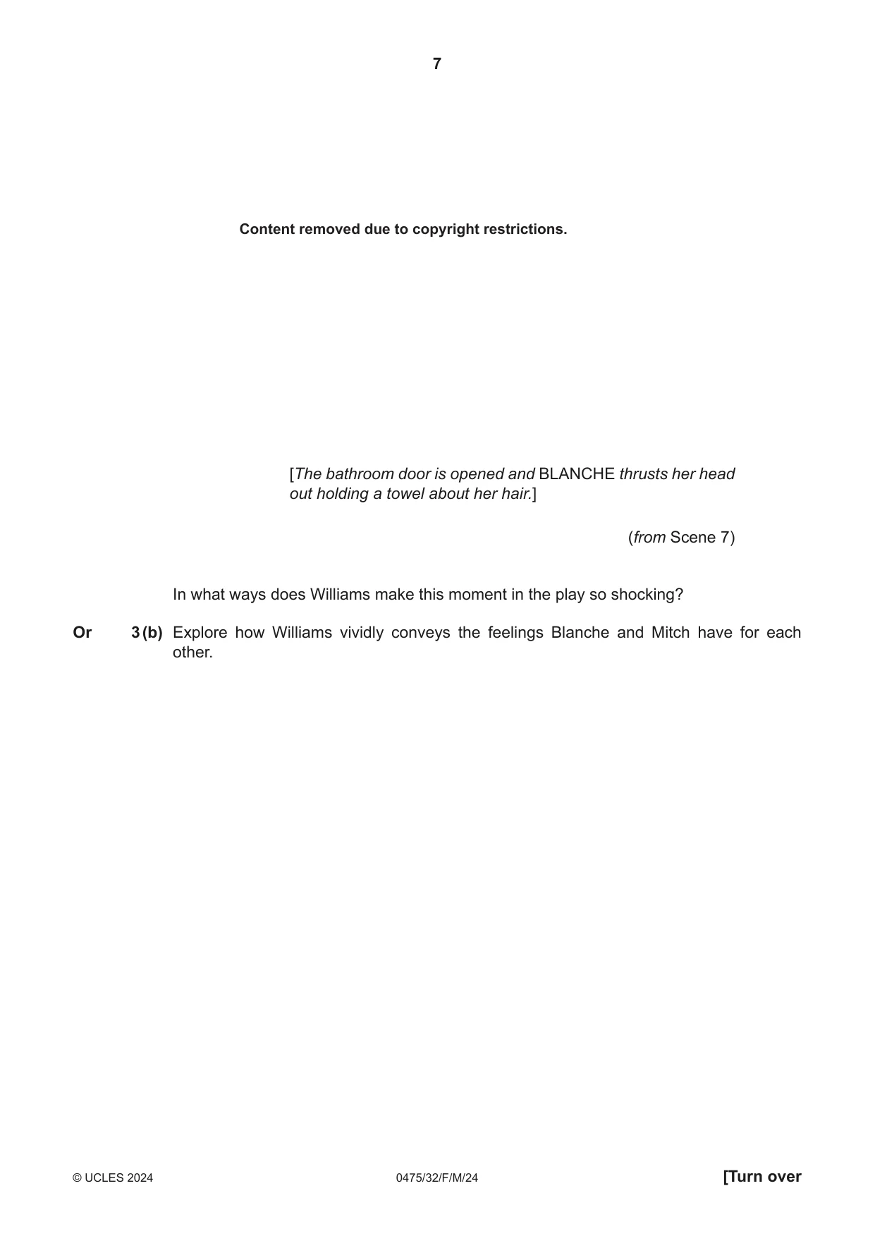 Cambridge IGCSE English - Literature in English 0475 2024 Feb/March Paper 3 · Variant 2 question paper, page 7 of 12