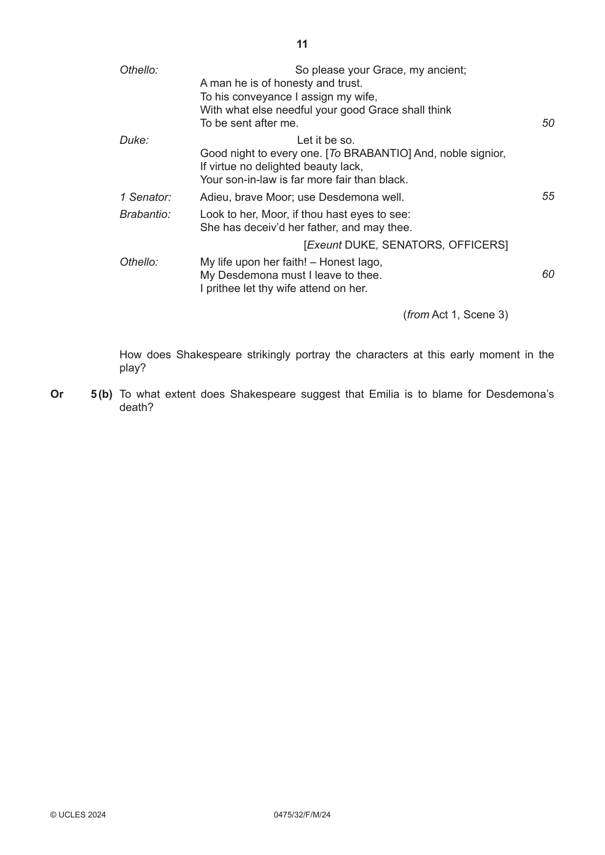 Cambridge IGCSE English - Literature in English 0475 2024 Feb/March Paper 3 · Variant 2 question paper, page 11 of 12