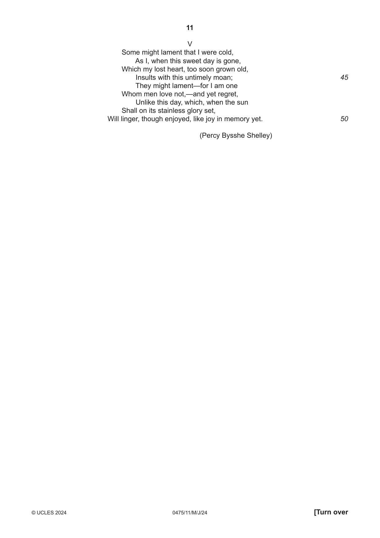Cambridge IGCSE English - Literature in English 0475 2024 May/June Paper 1 · Variant 1 question paper, page 11 of 32